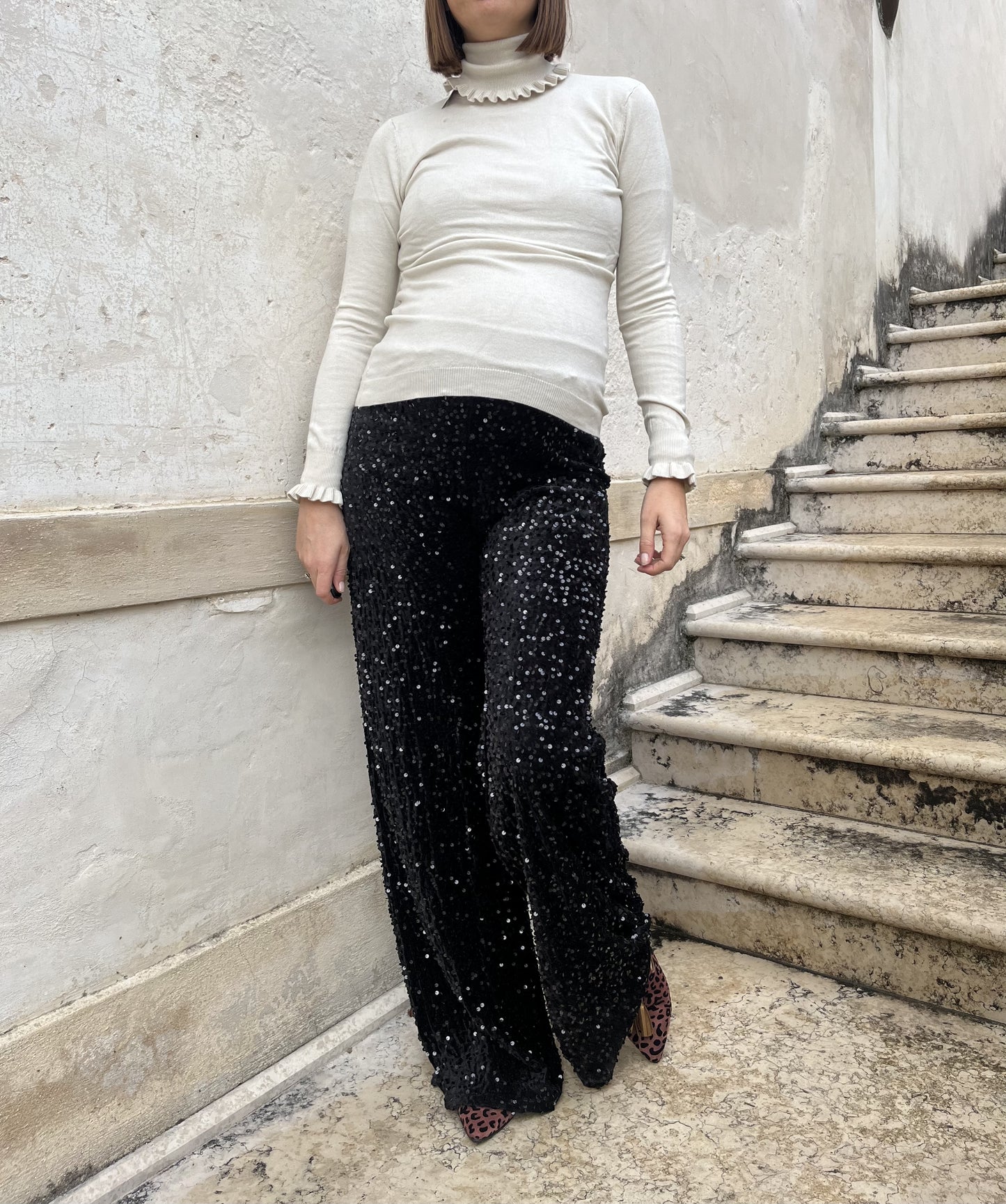 PANTALONI PALAZZO PAILLETTES