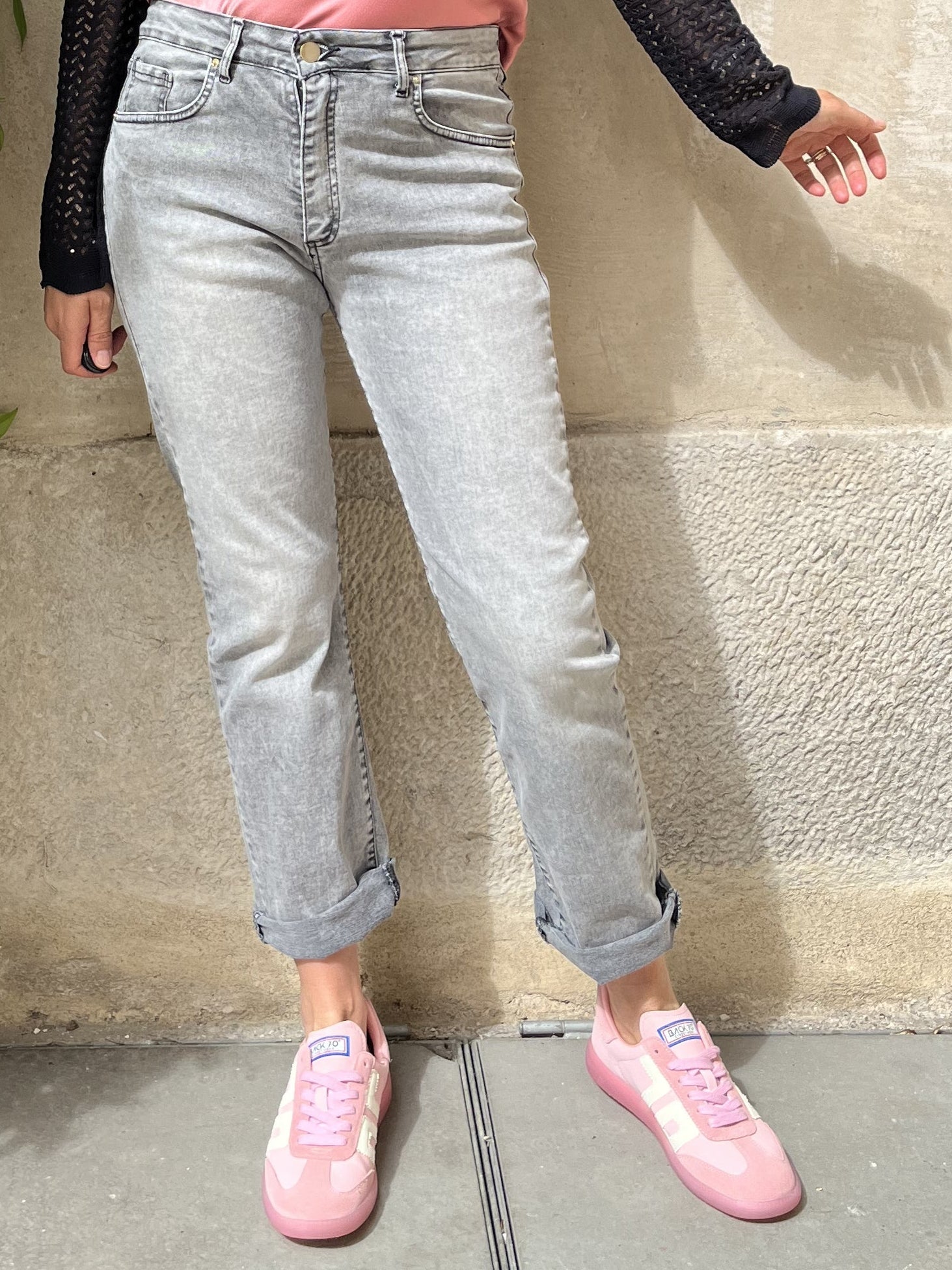 JEANS GRIGIO KATE GAMBA DRITTA