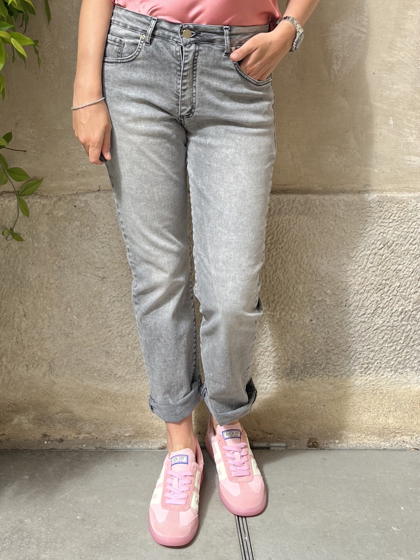 JEANS GRIGIO KATE GAMBA DRITTA