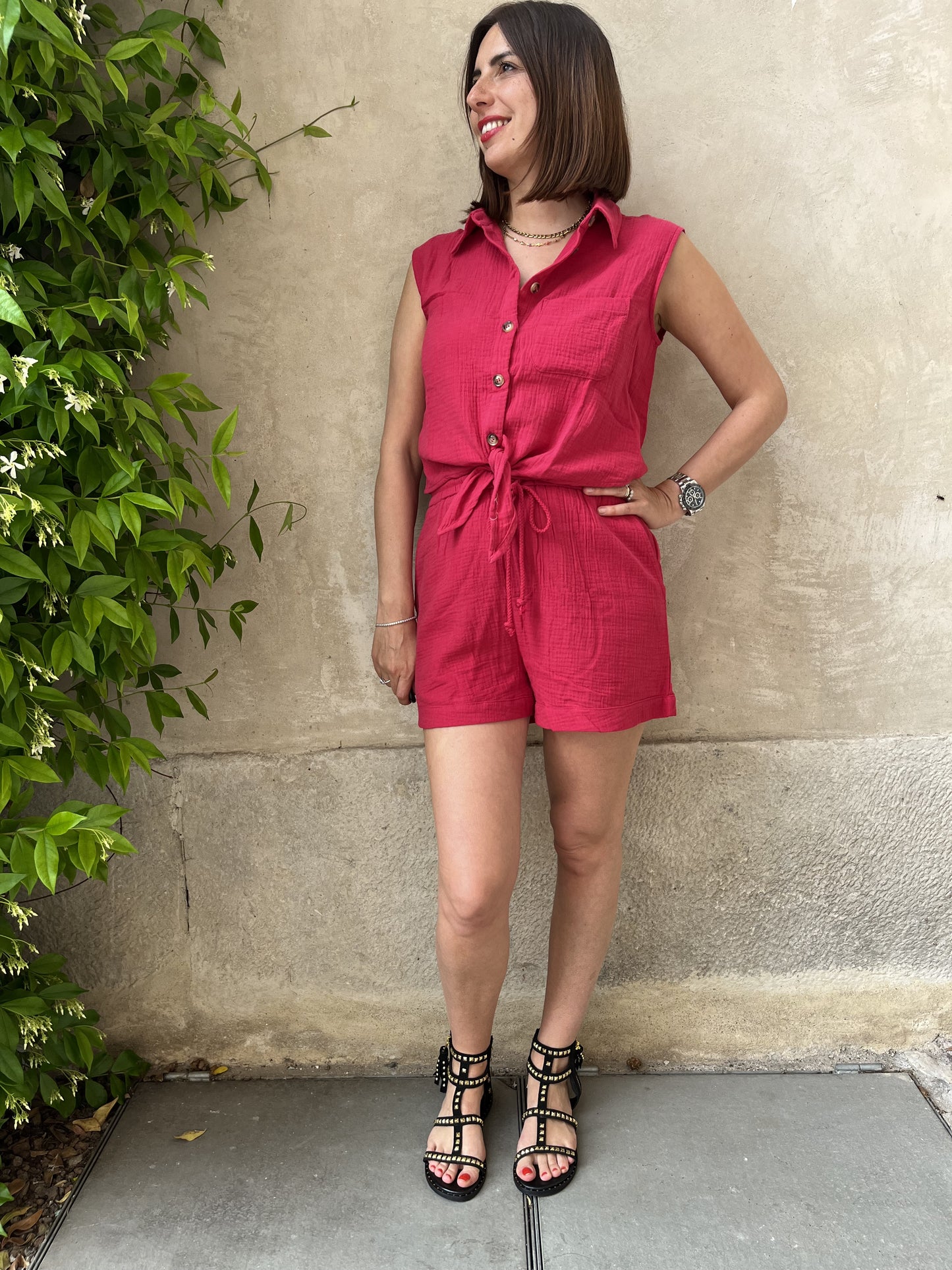 CAMICIA SMANICATA CON NODO