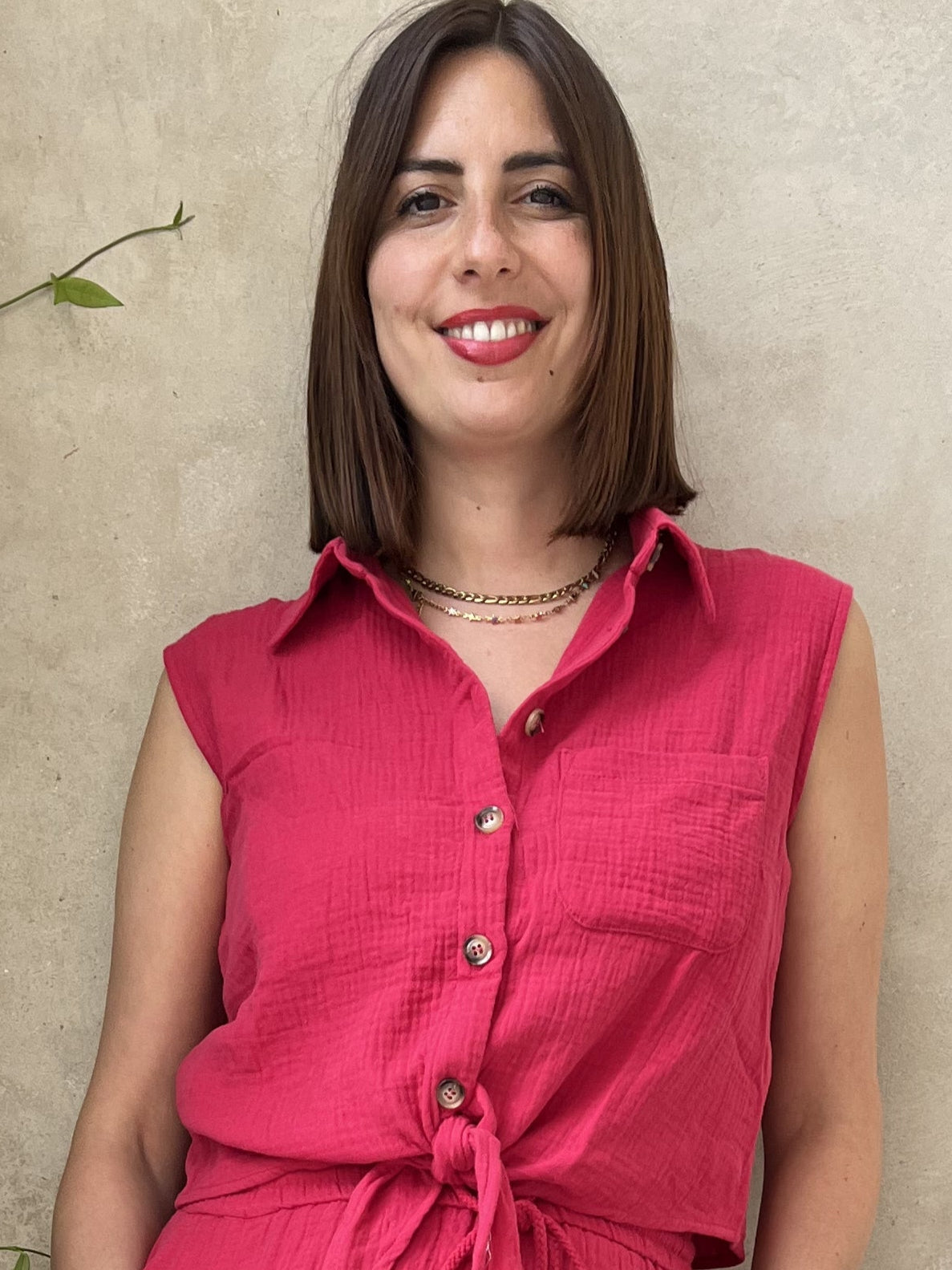 CAMICIA SMANICATA CON NODO