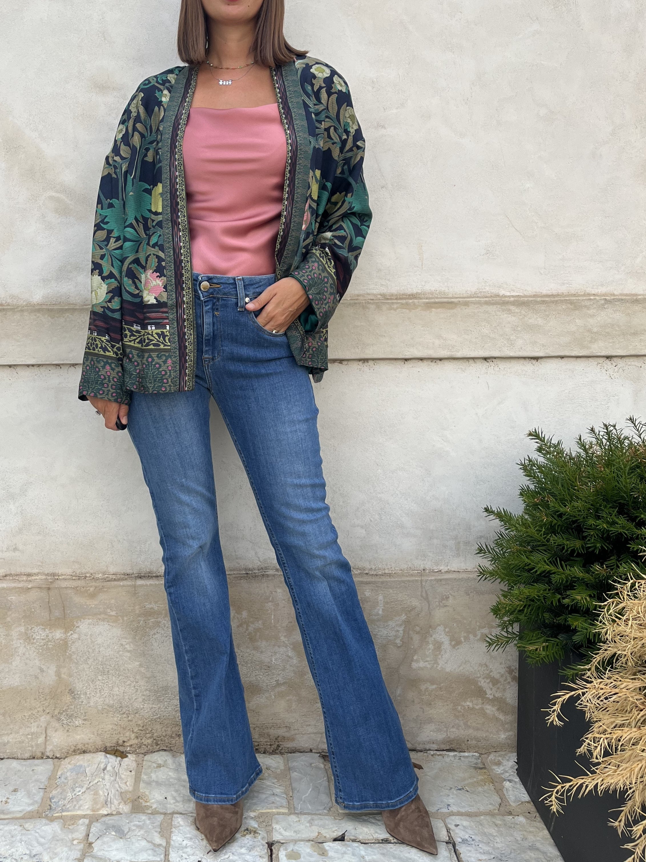 KIMONO CORTO FANTASIA VERDE