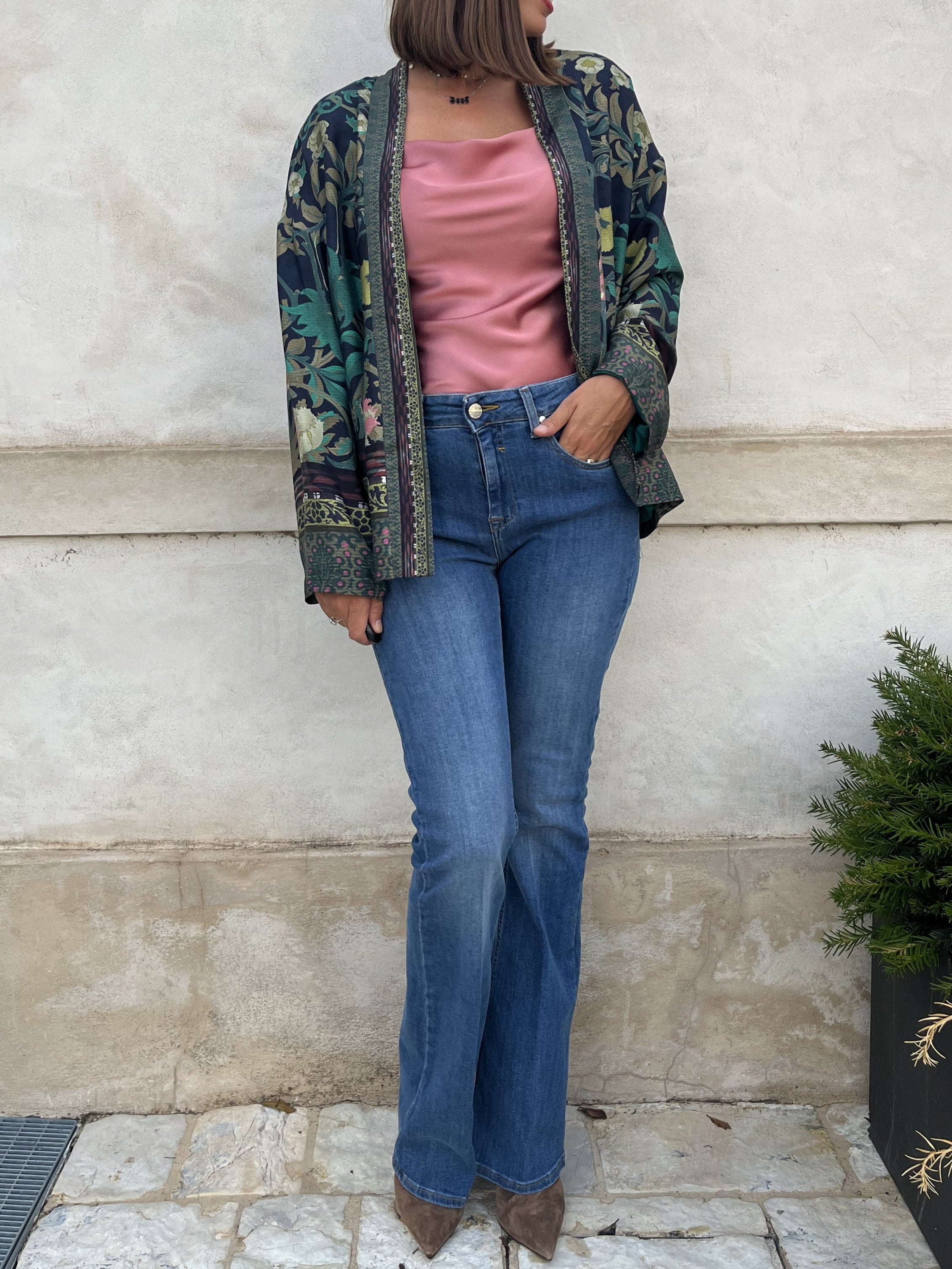 KIMONO CORTO FANTASIA VERDE