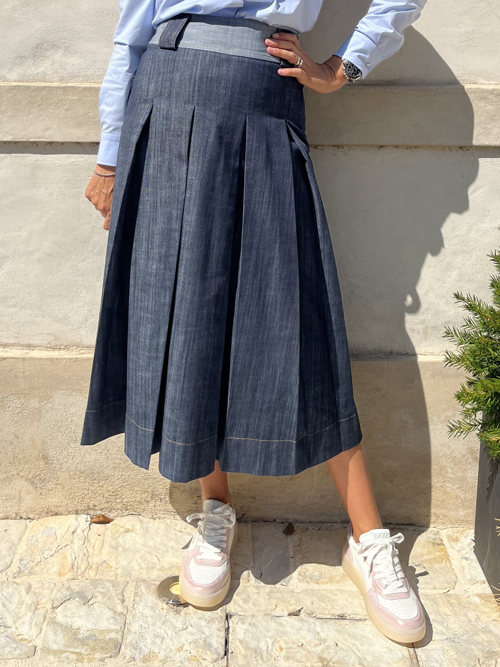 GONNA JEANS A PIEGHE