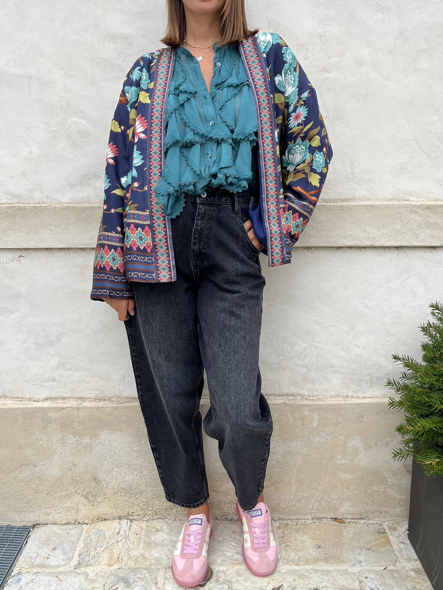 KIMONO CORTO FIORI