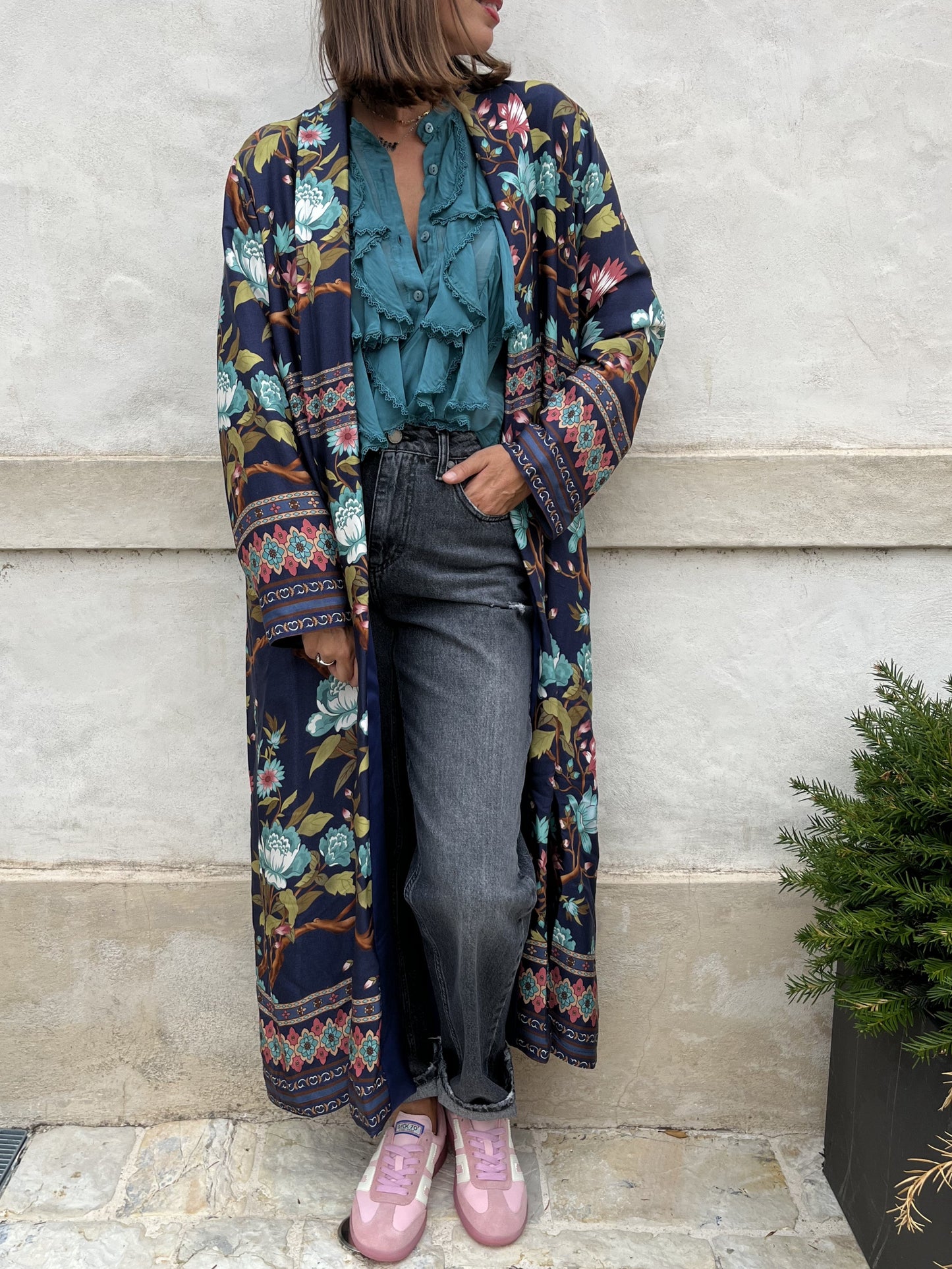 KIMONO LUNGO FIORI