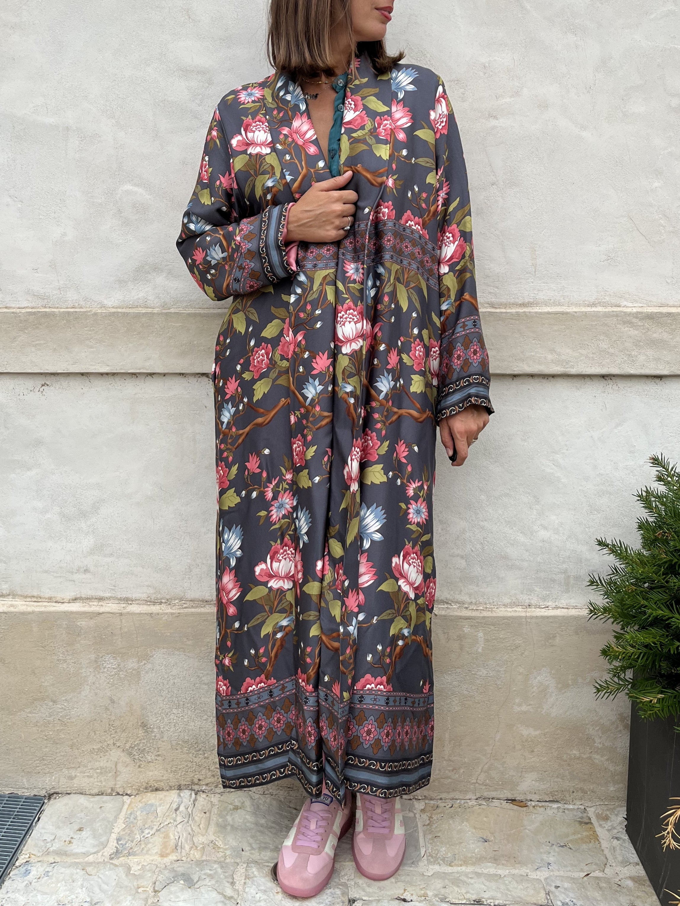 KIMONO LUNGO FIORI