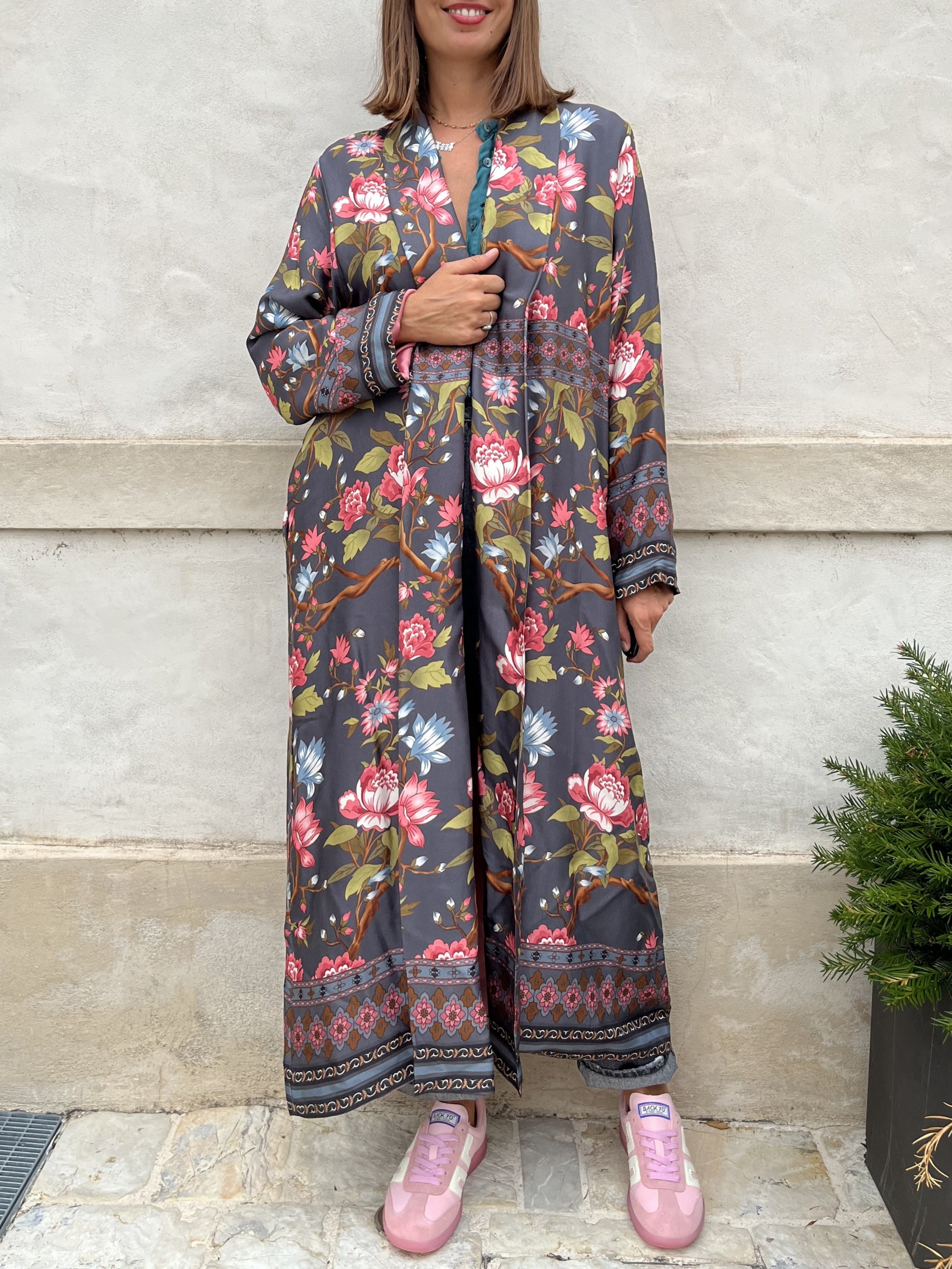 KIMONO LUNGO FIORI
