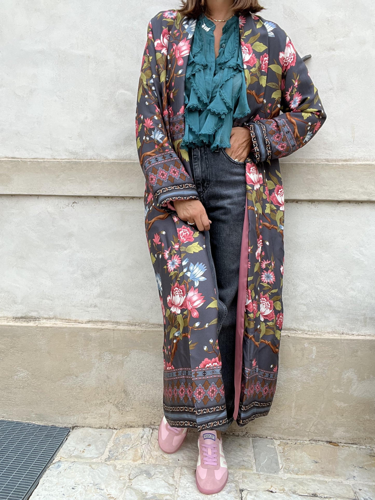 KIMONO LUNGO FIORI
