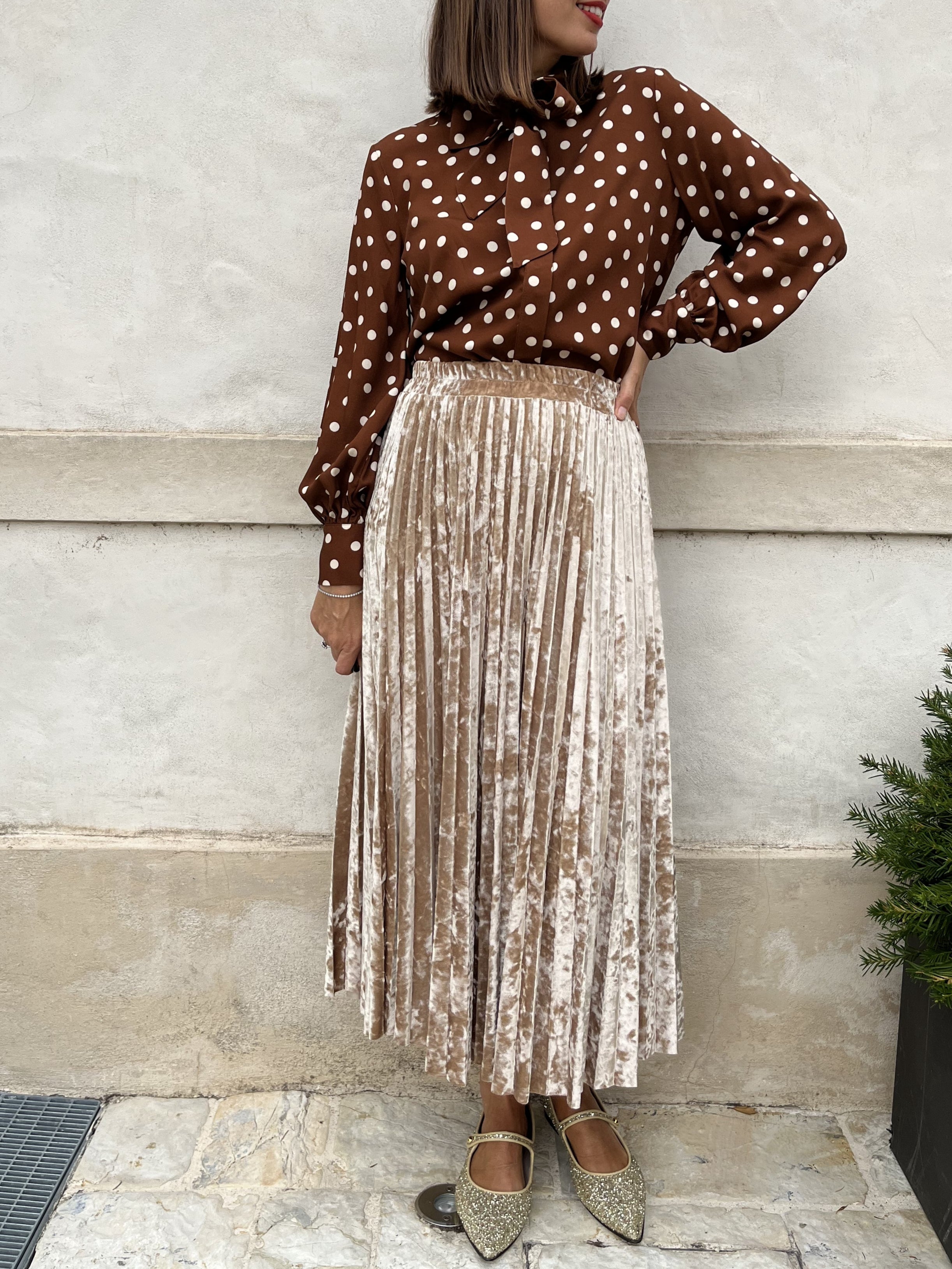 CAMICIA 100% VISCOSA POIS E FIOCCO