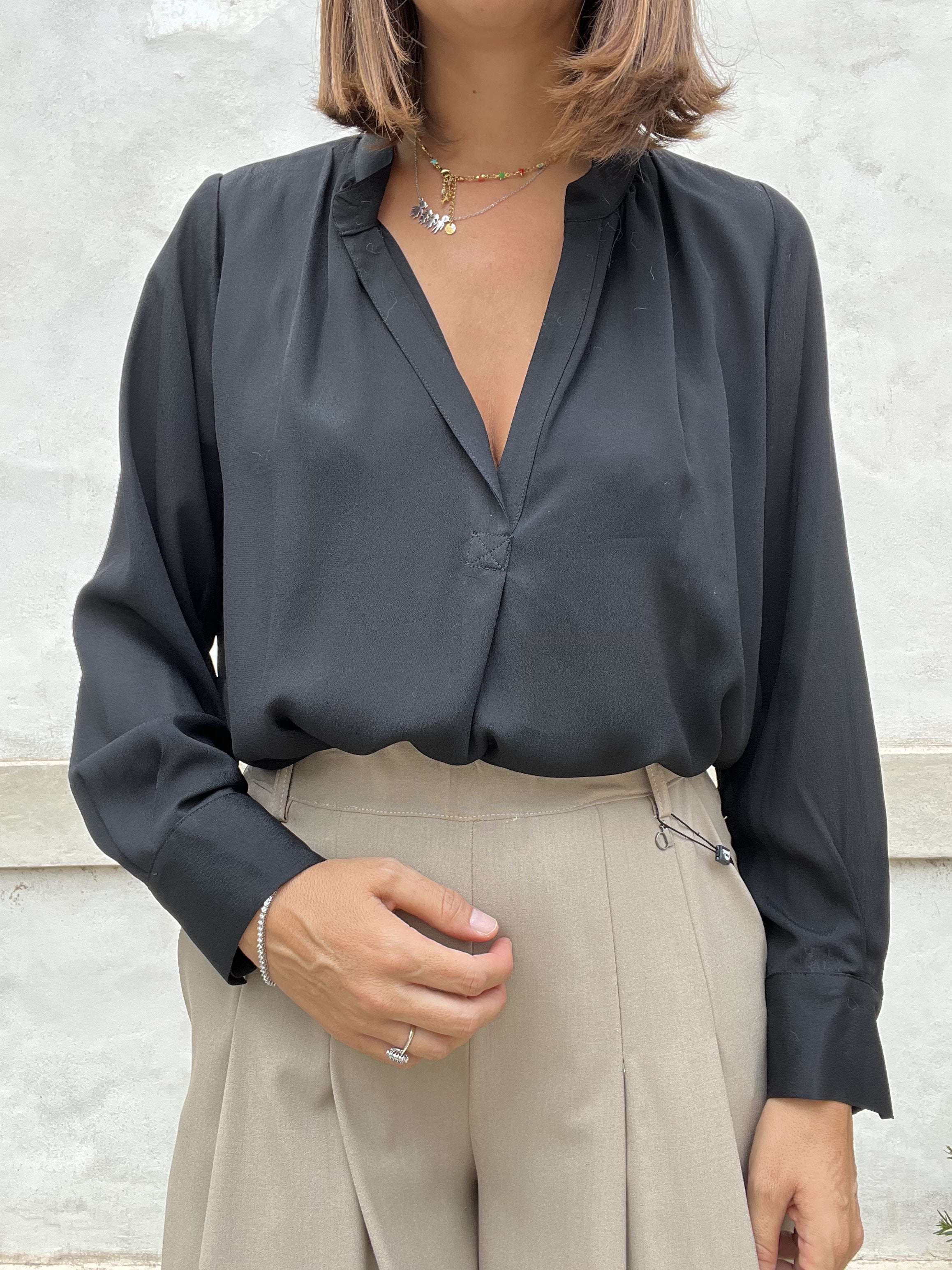 CAMICIA 100% VISCOSA SCOLLO V