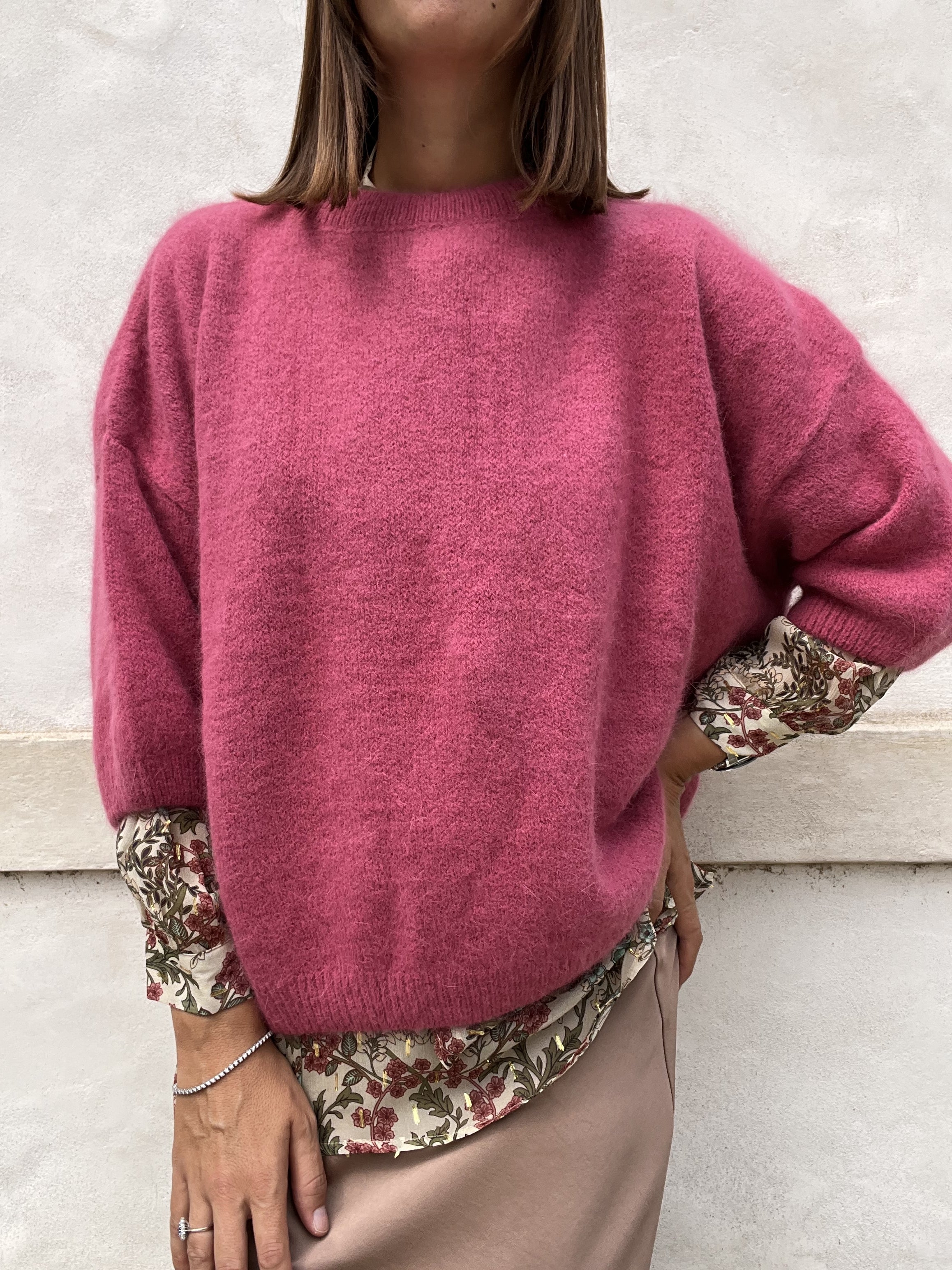 MAGLIONE OVER MANICA CORTA