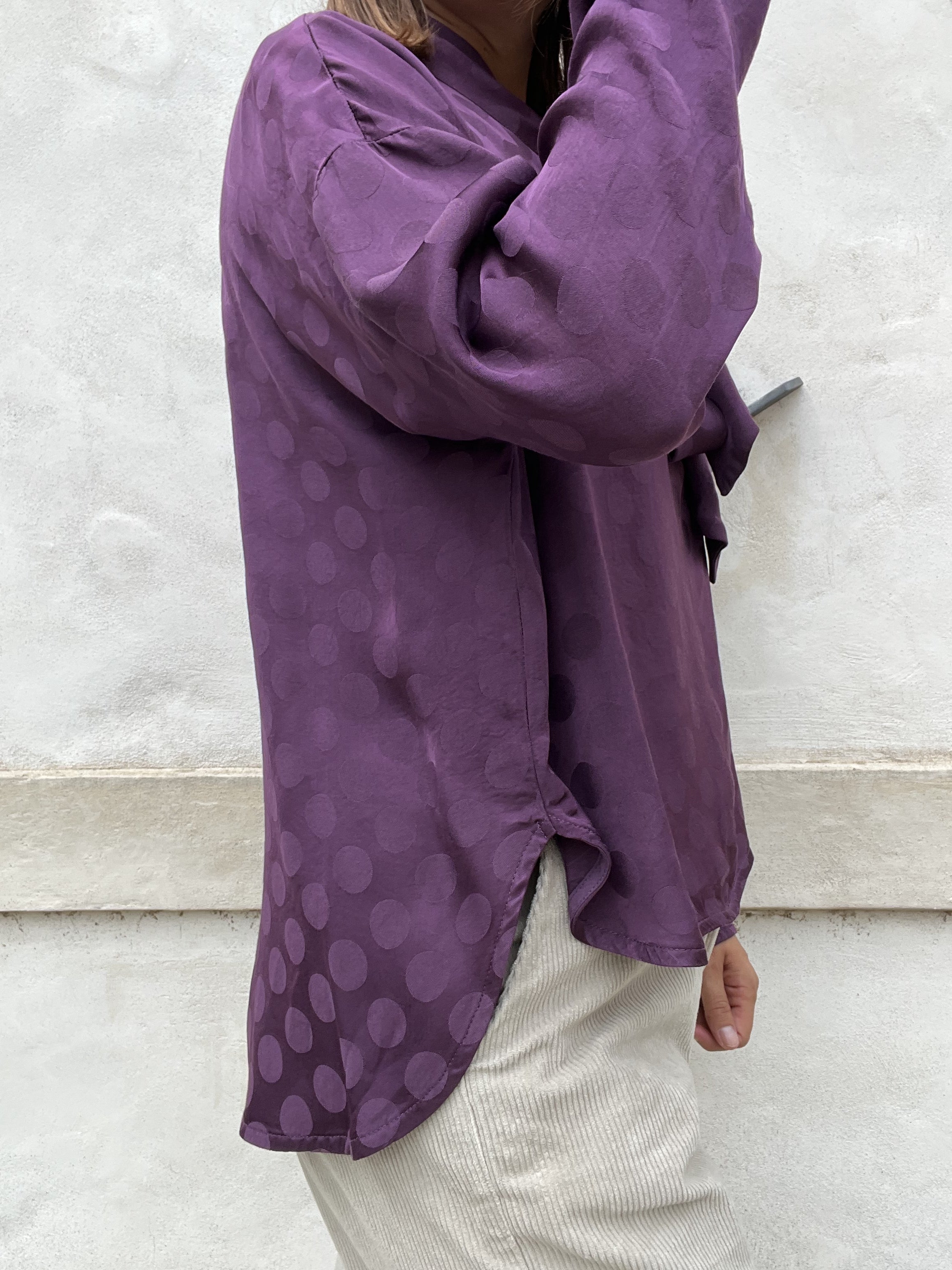 CAMICIA POIS IN VISCOSA E FIOCCO