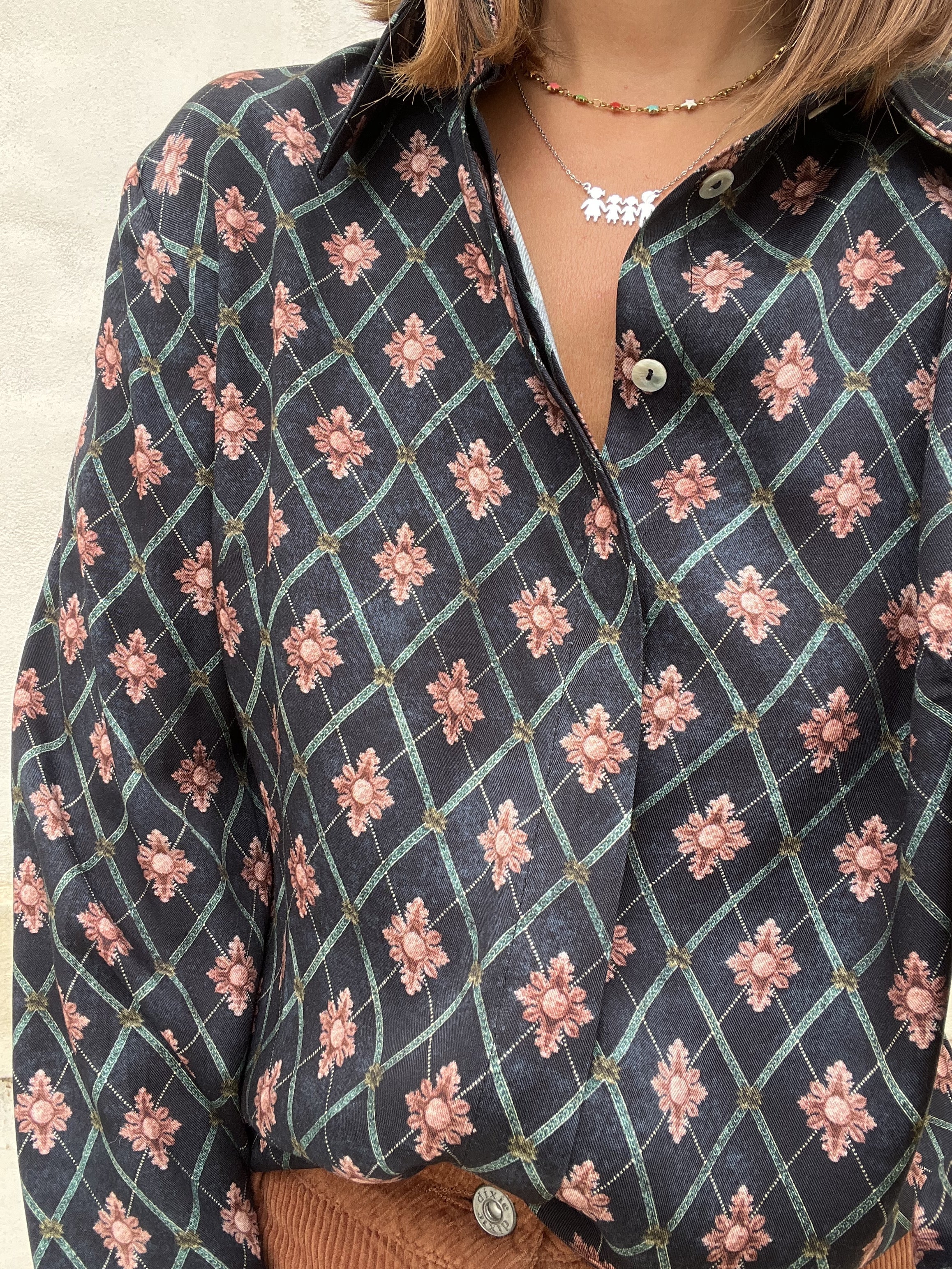 CAMICIA ROMBI E FIORI
