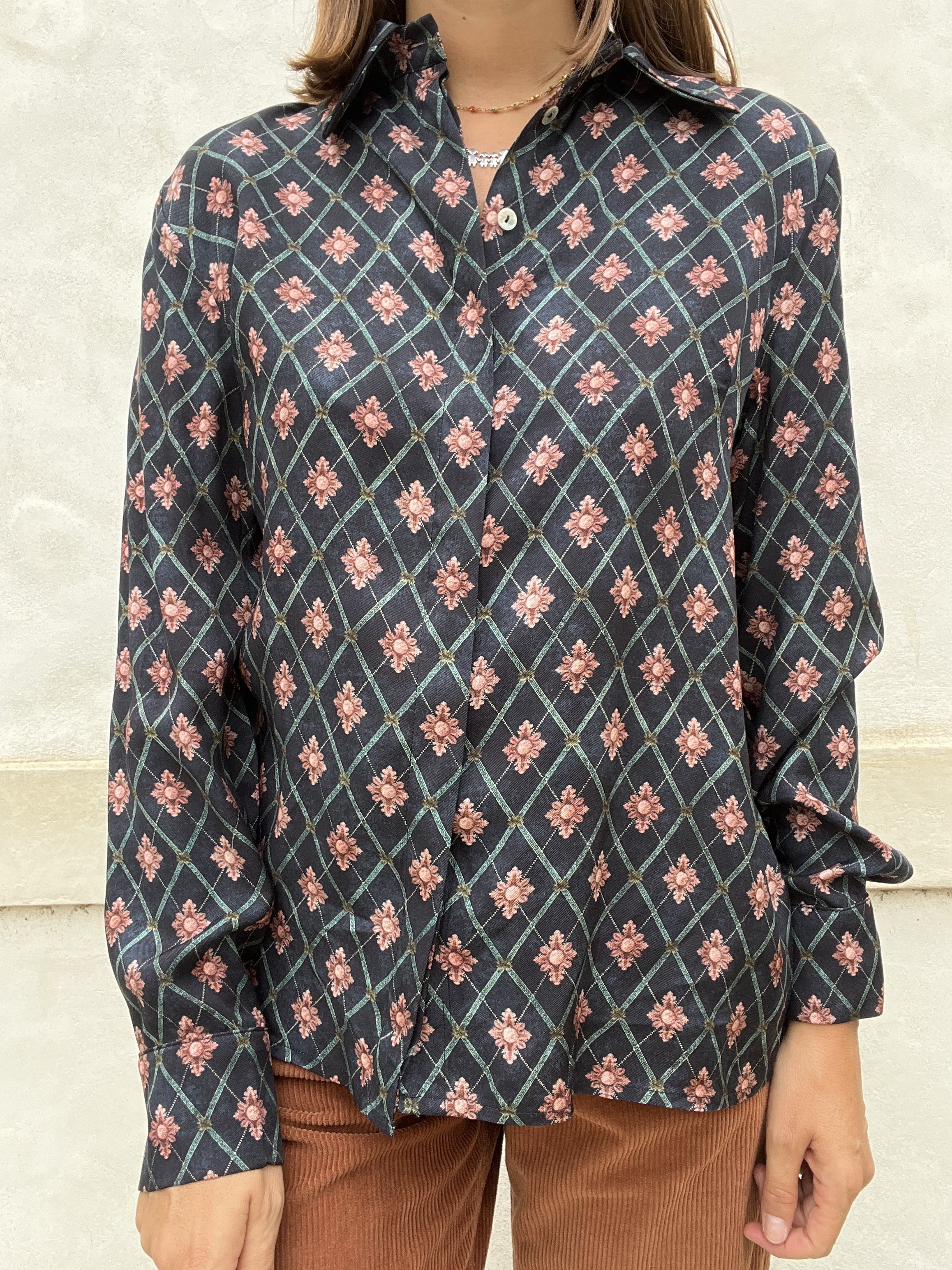 CAMICIA ROMBI E FIORI