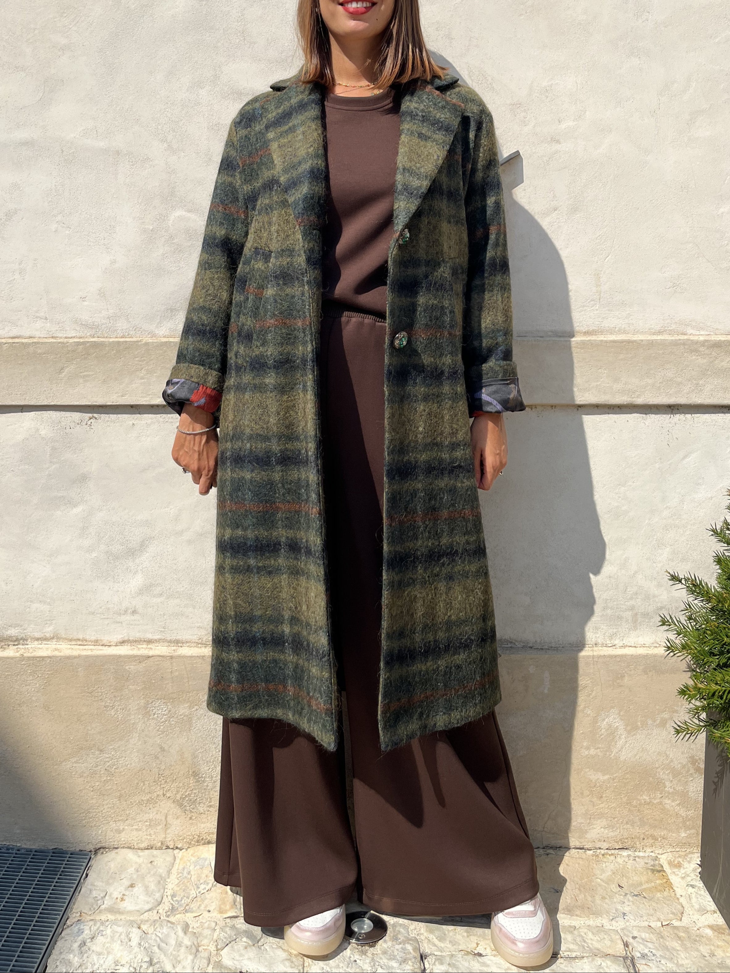 CAPPOTTO A QUADRI IN LANA