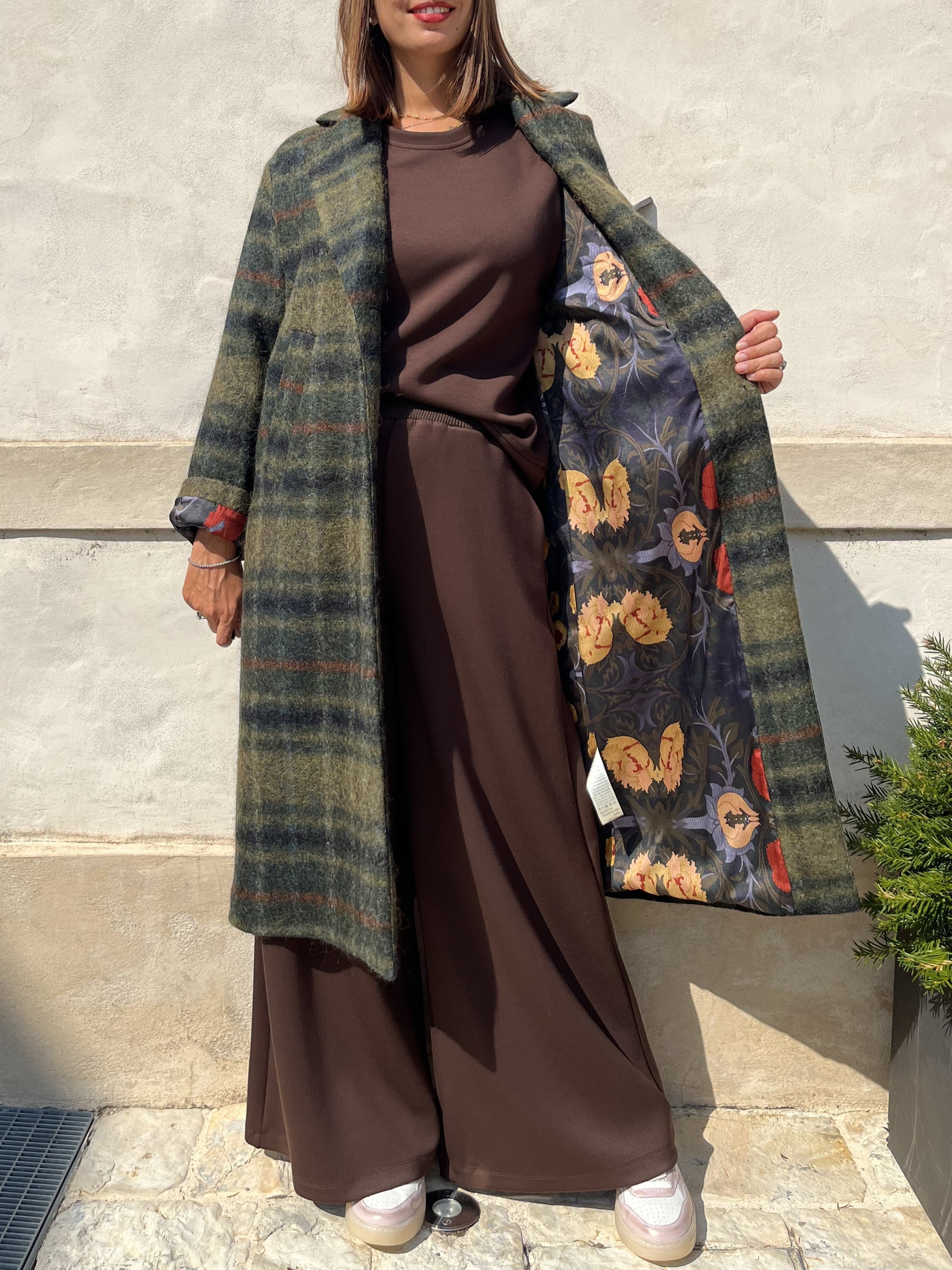 CAPPOTTO A QUADRI IN LANA