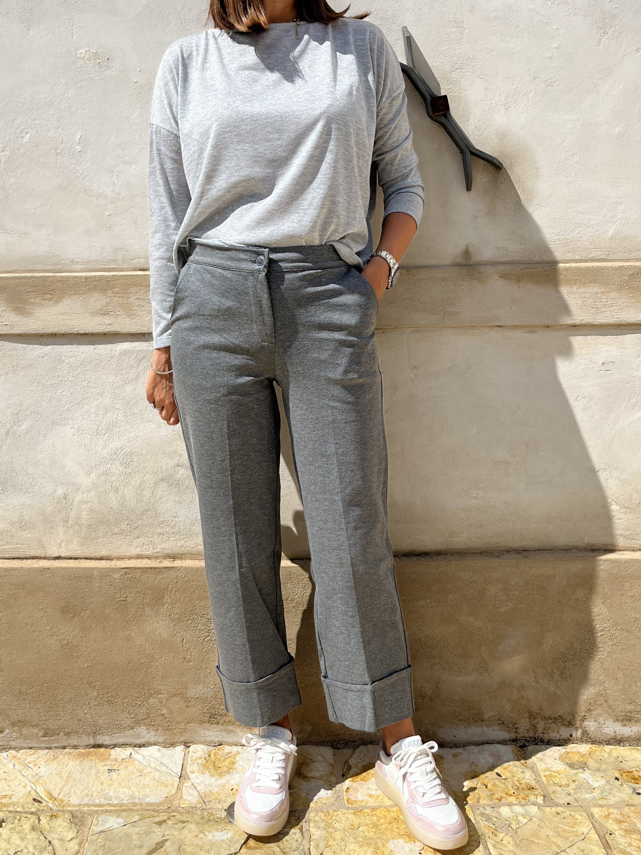 PANTALONE PUNTO STOFFA CON BALZA