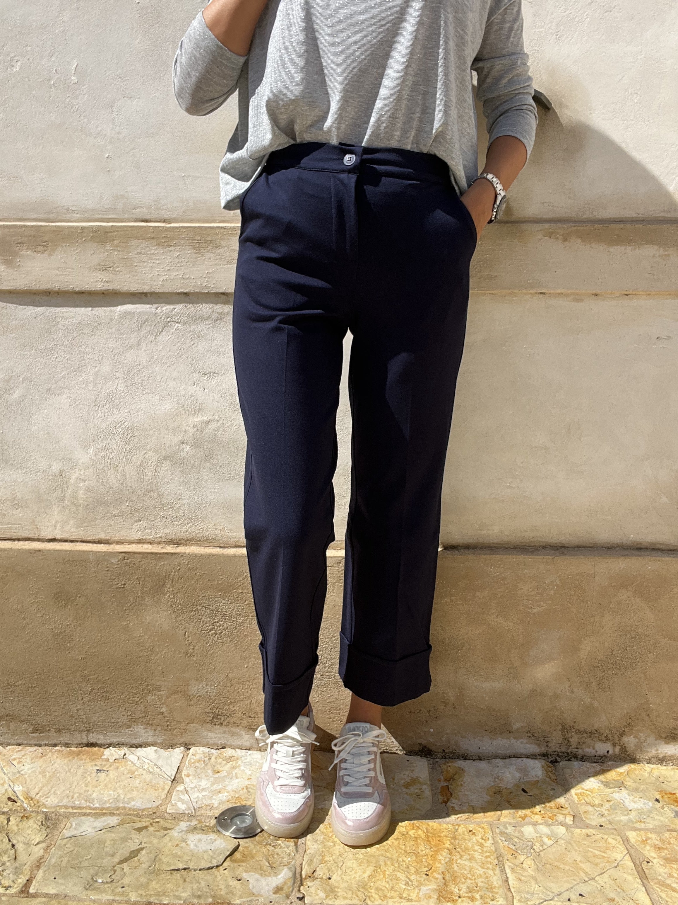 PANTALONE PUNTO STOFFA CON BALZA