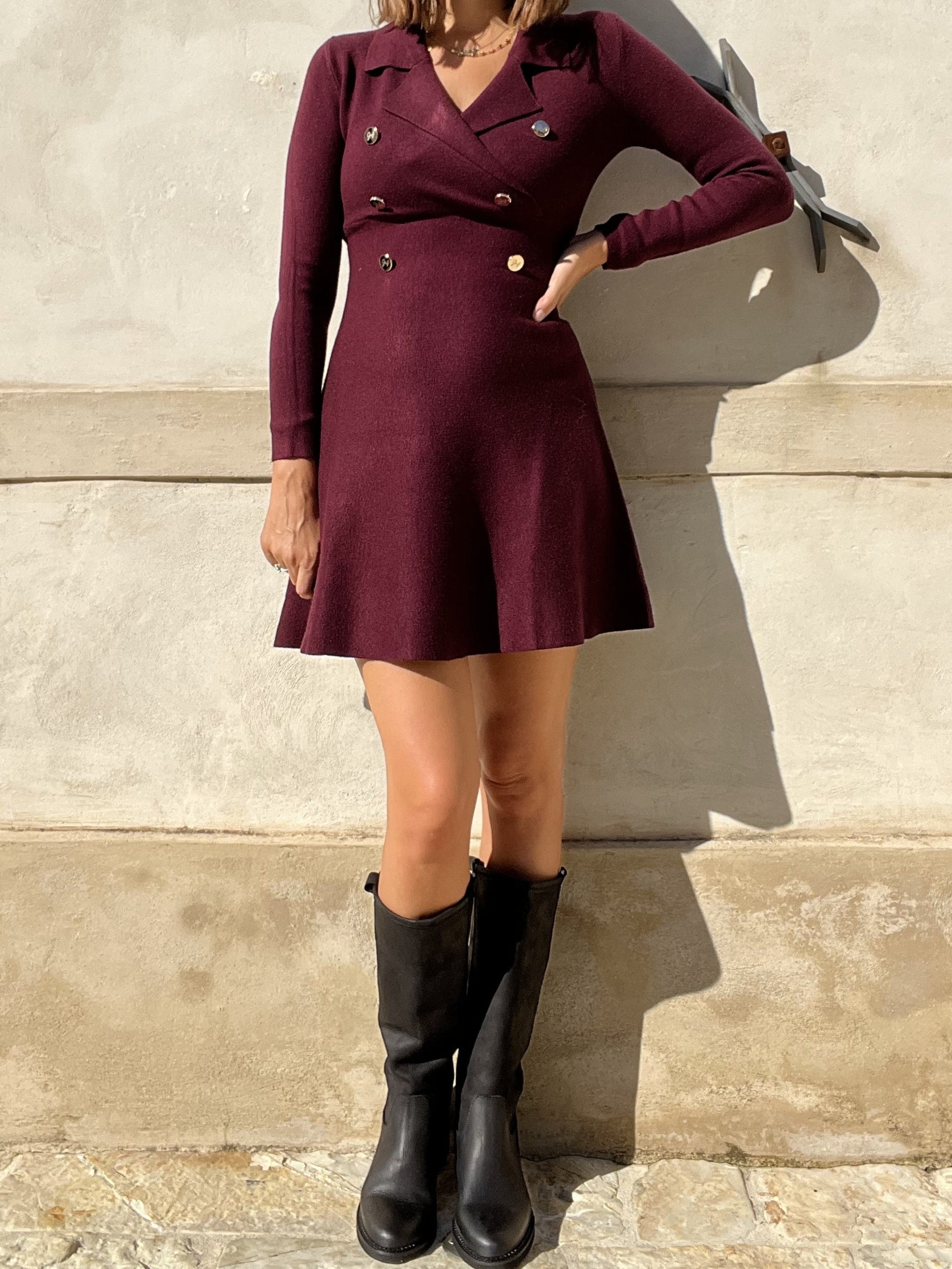 ABITO VISCOSA CON BOTTONI ORO