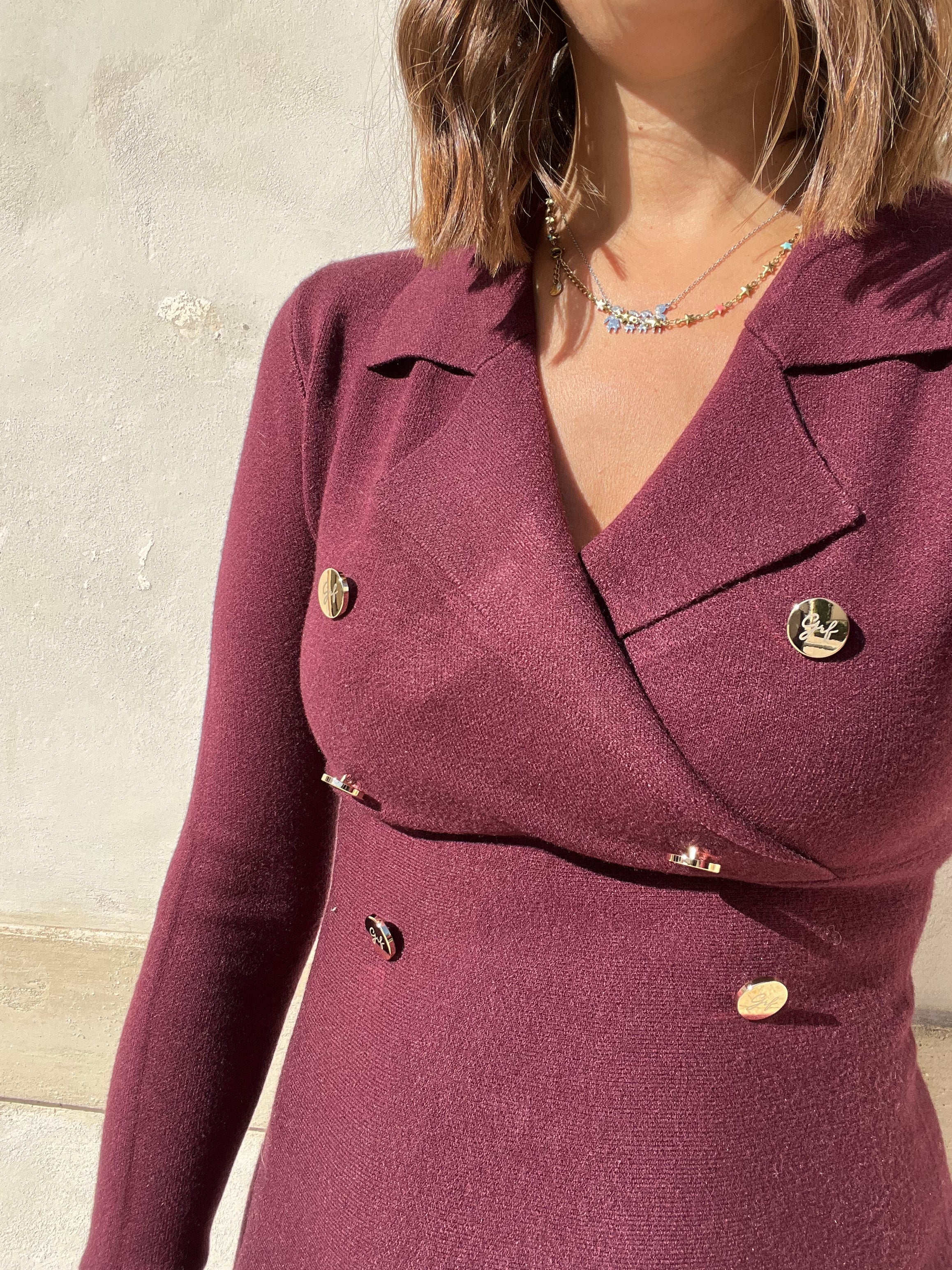 ABITO VISCOSA CON BOTTONI ORO