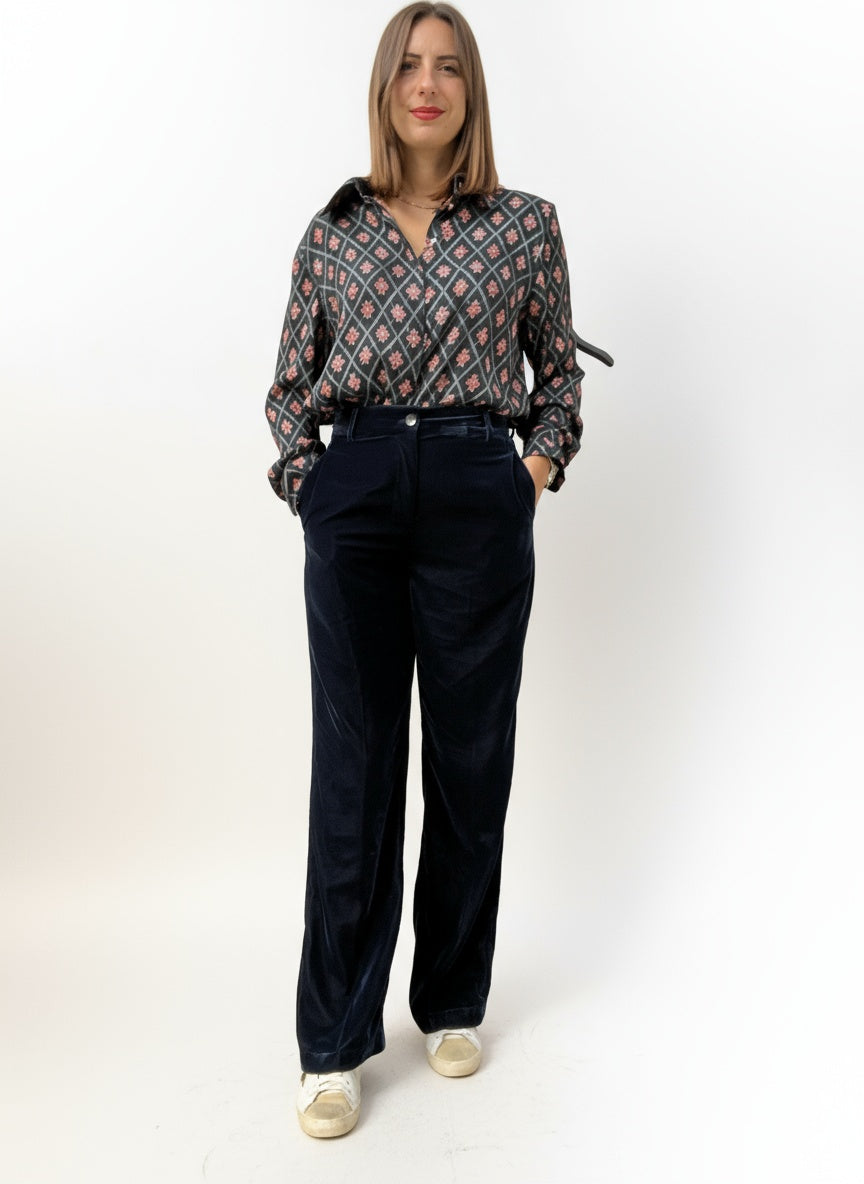 PANTALONI VELLUTO BLU