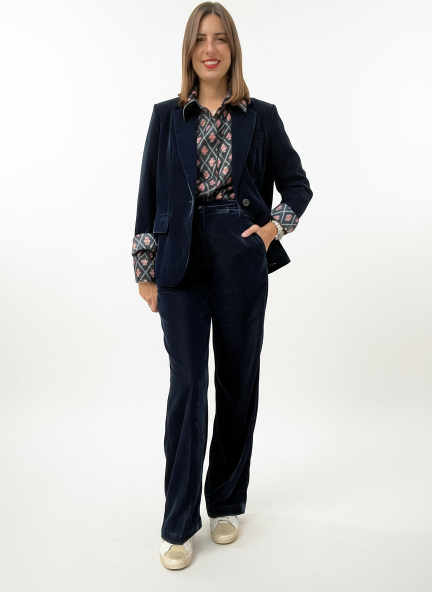 PANTALONI VELLUTO BLU