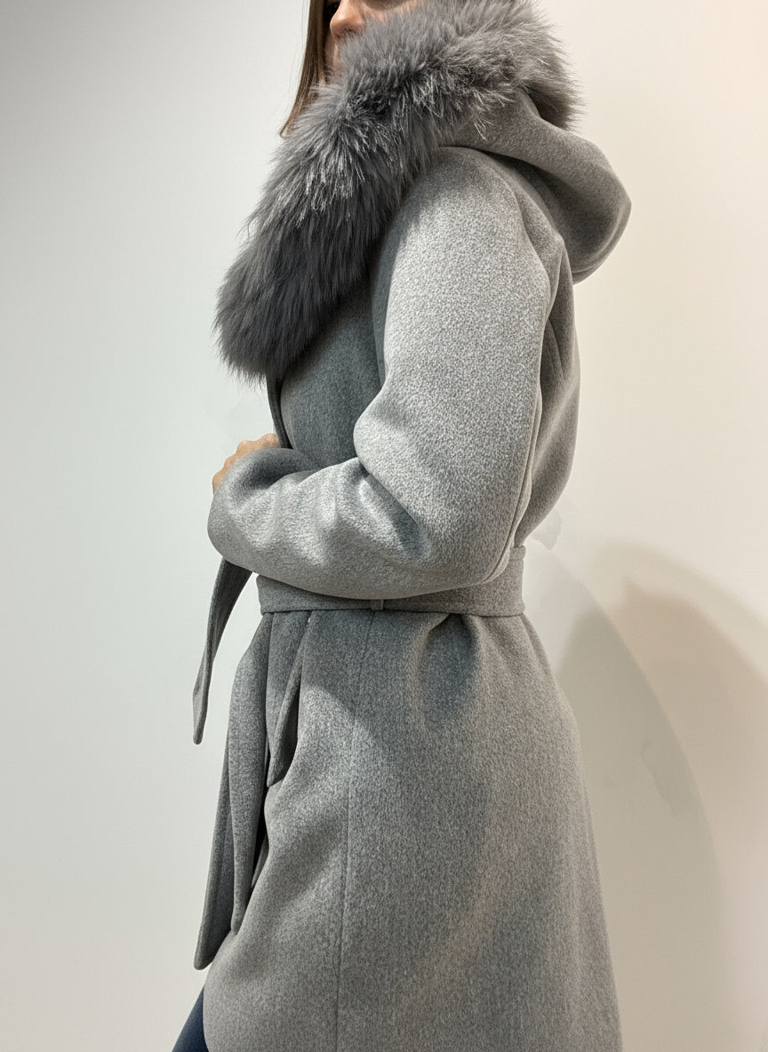 CAPPOTTO VESTAGLIA CON PELLICCIA