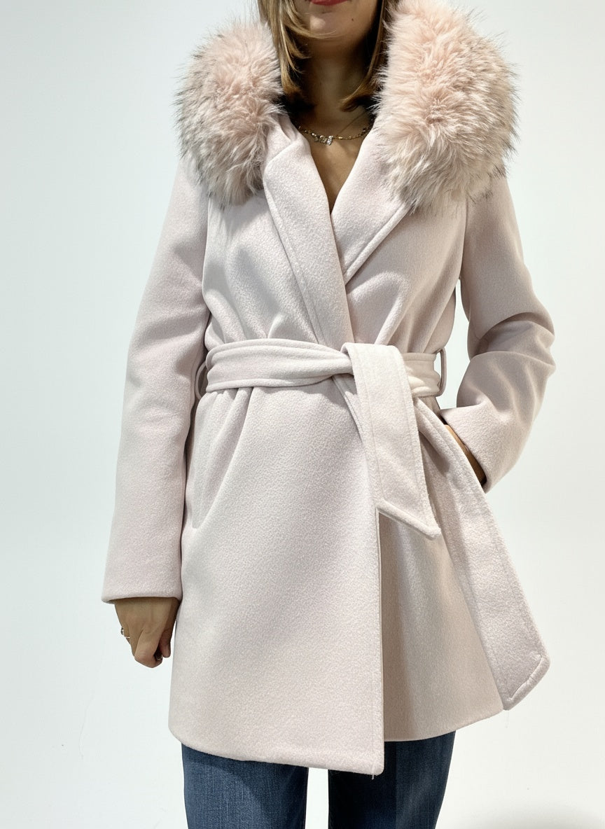 CAPPOTTO VESTAGLIA CON PELLICCIA