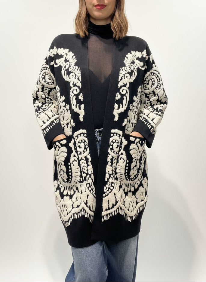 CARDIGAN DAMASCATO