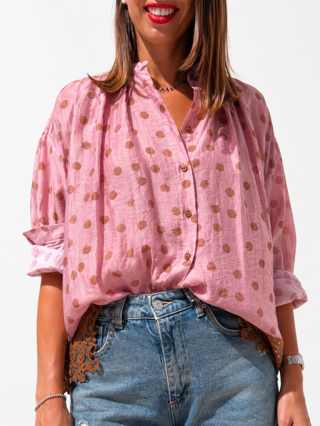 CAMICIA POIS IN MUSSOLA E PIZZO