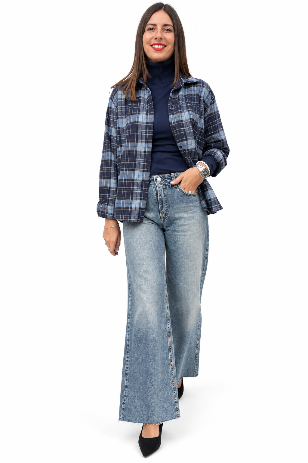 CAMICIA FLANELLA QUADRO BLU/AZZURRO