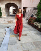 Abito Plissettato Rosso India