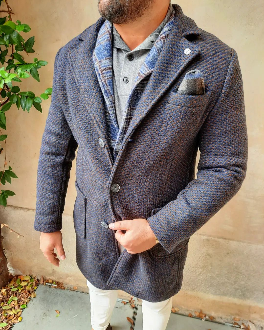 Cappotto Monopetto Melangiato