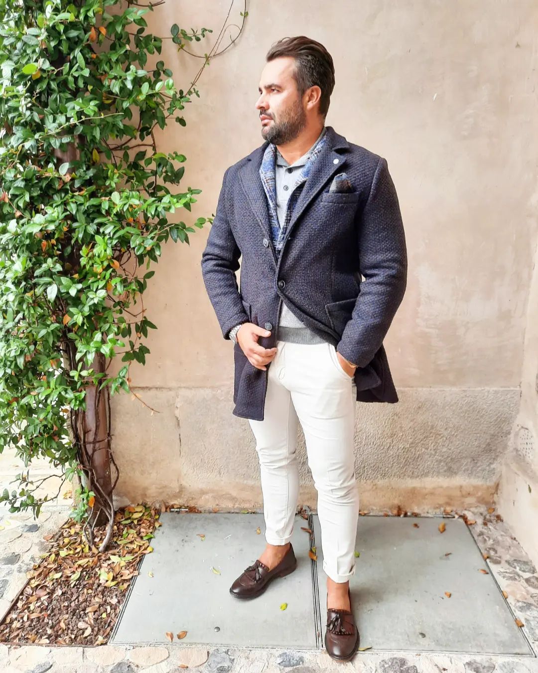 Cappotto Monopetto Melangiato