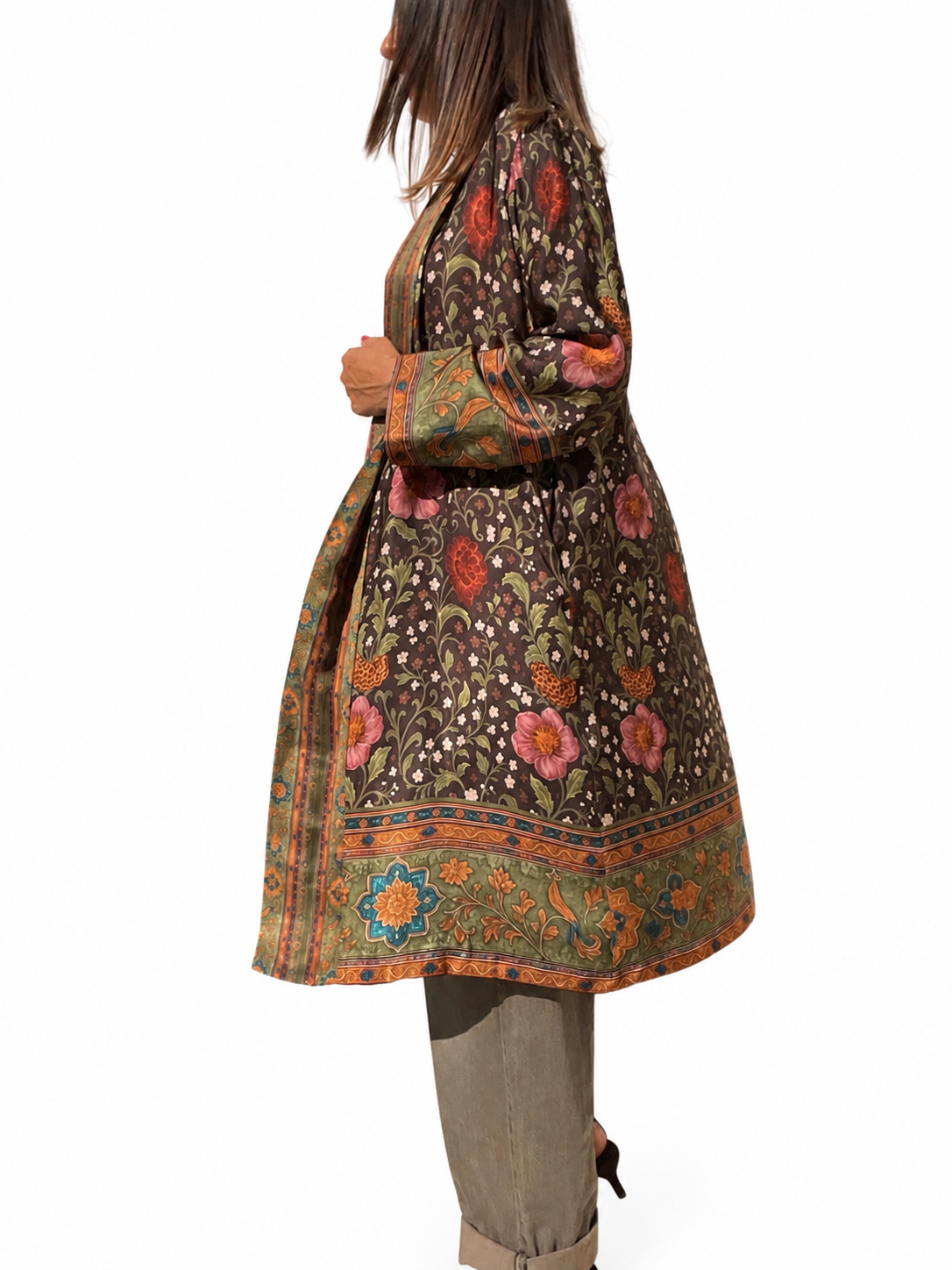 KIMONO LUNGO MORO/ROSA