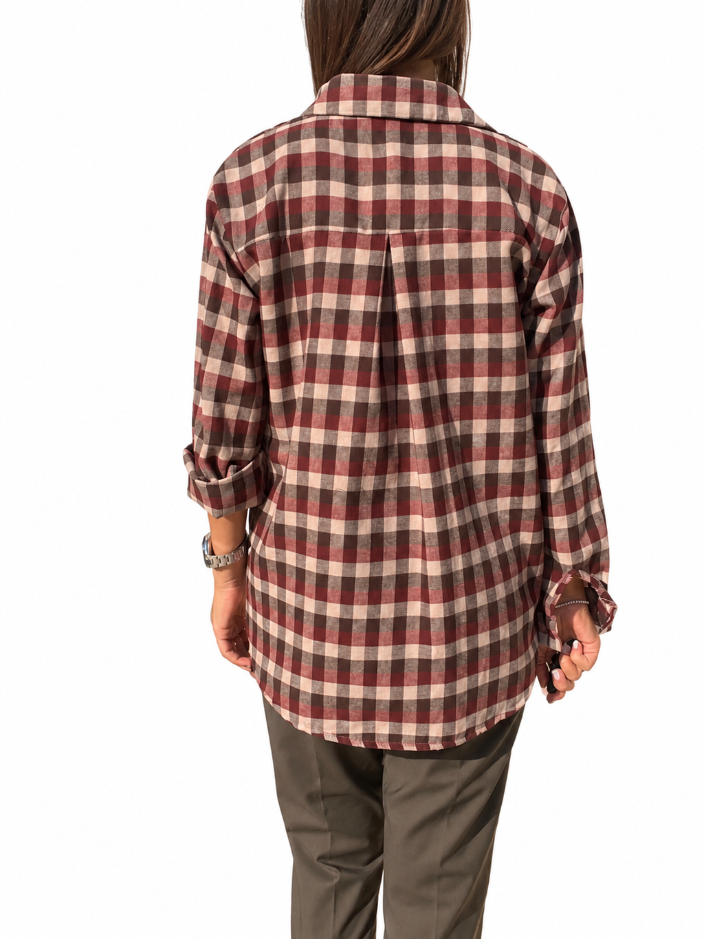 CAMICIA FLANELLA QUADRO MORO/BORDEAUX