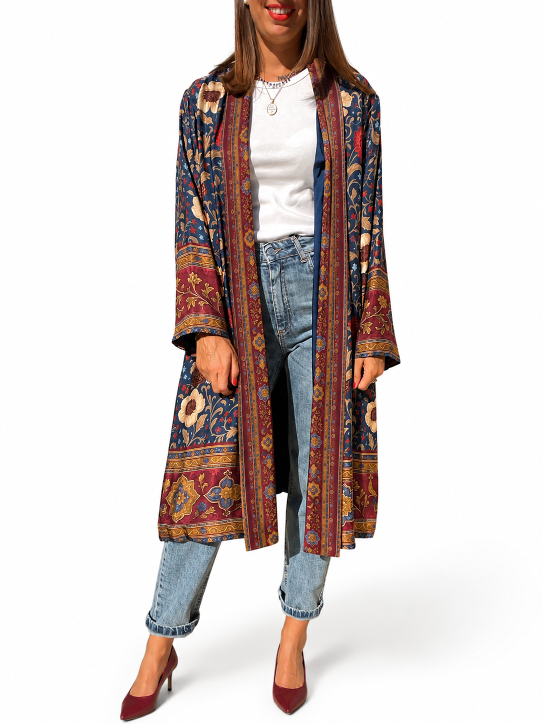 KIMONO LUNGO BLUE/ORO