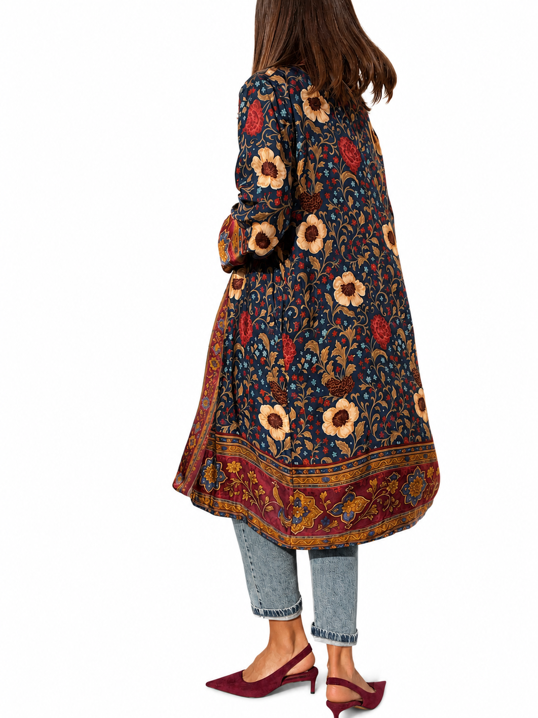 KIMONO LUNGO BLUE/ORO