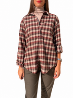 CAMICIA FLANELLA QUADRO MORO/BORDEAUX