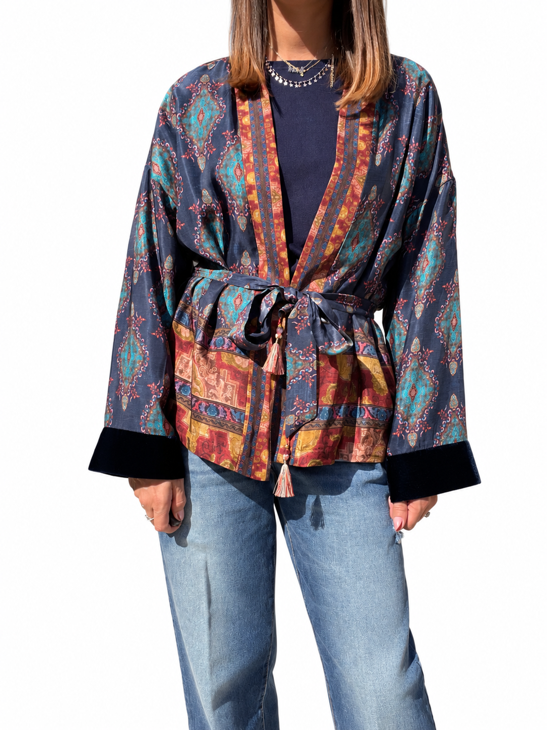 KIMONO BLU CINTURA