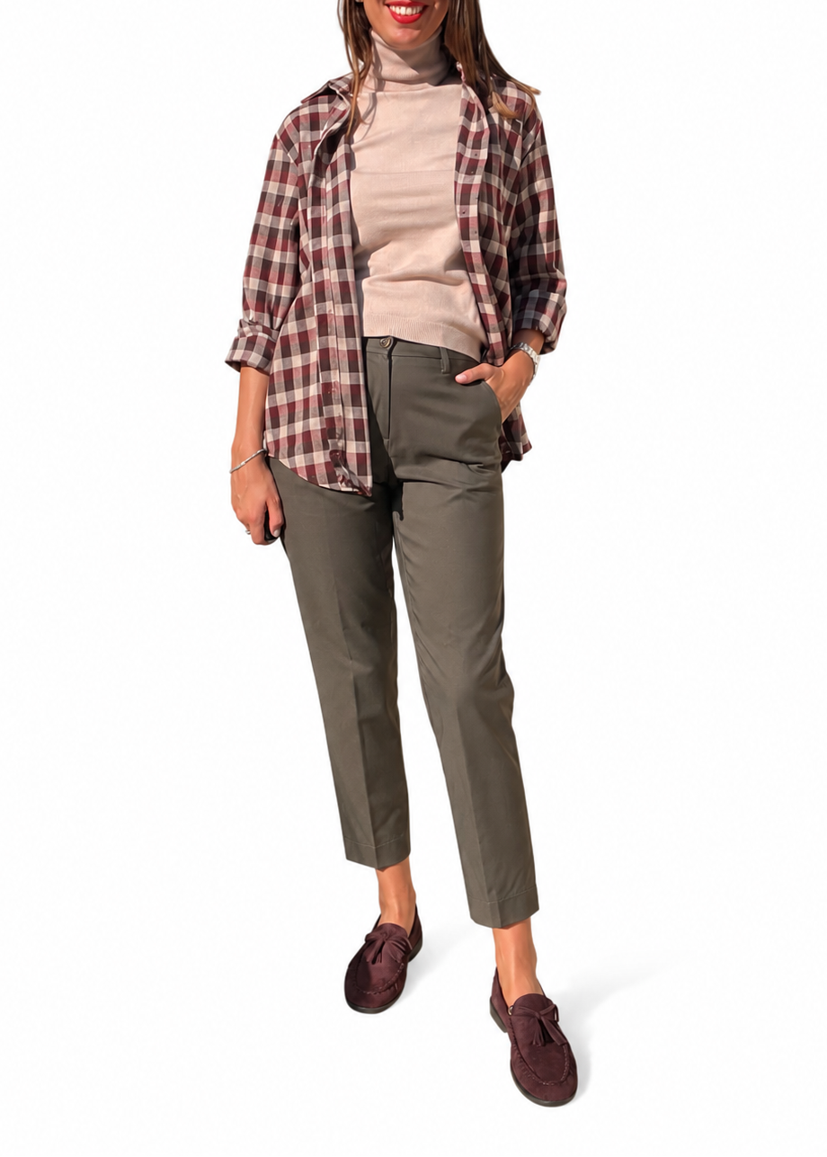 CAMICIA FLANELLA QUADRO MORO/BORDEAUX
