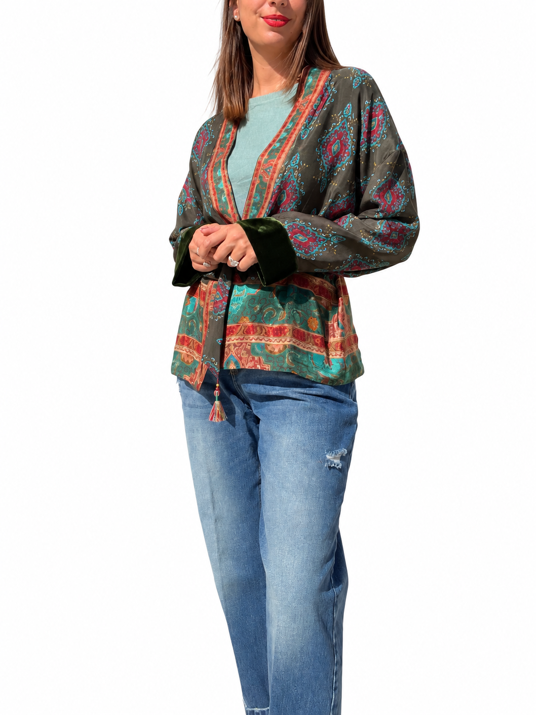 KIMONO VERDE CINTURA