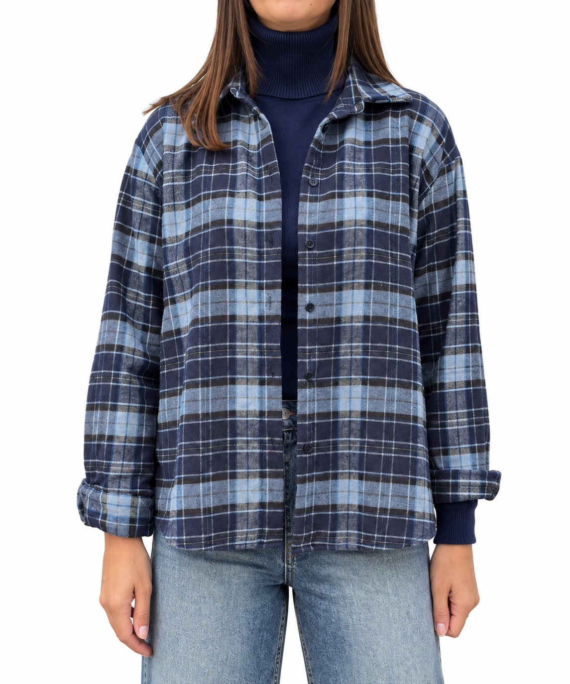 CAMICIA FLANELLA QUADRO BLU/AZZURRO