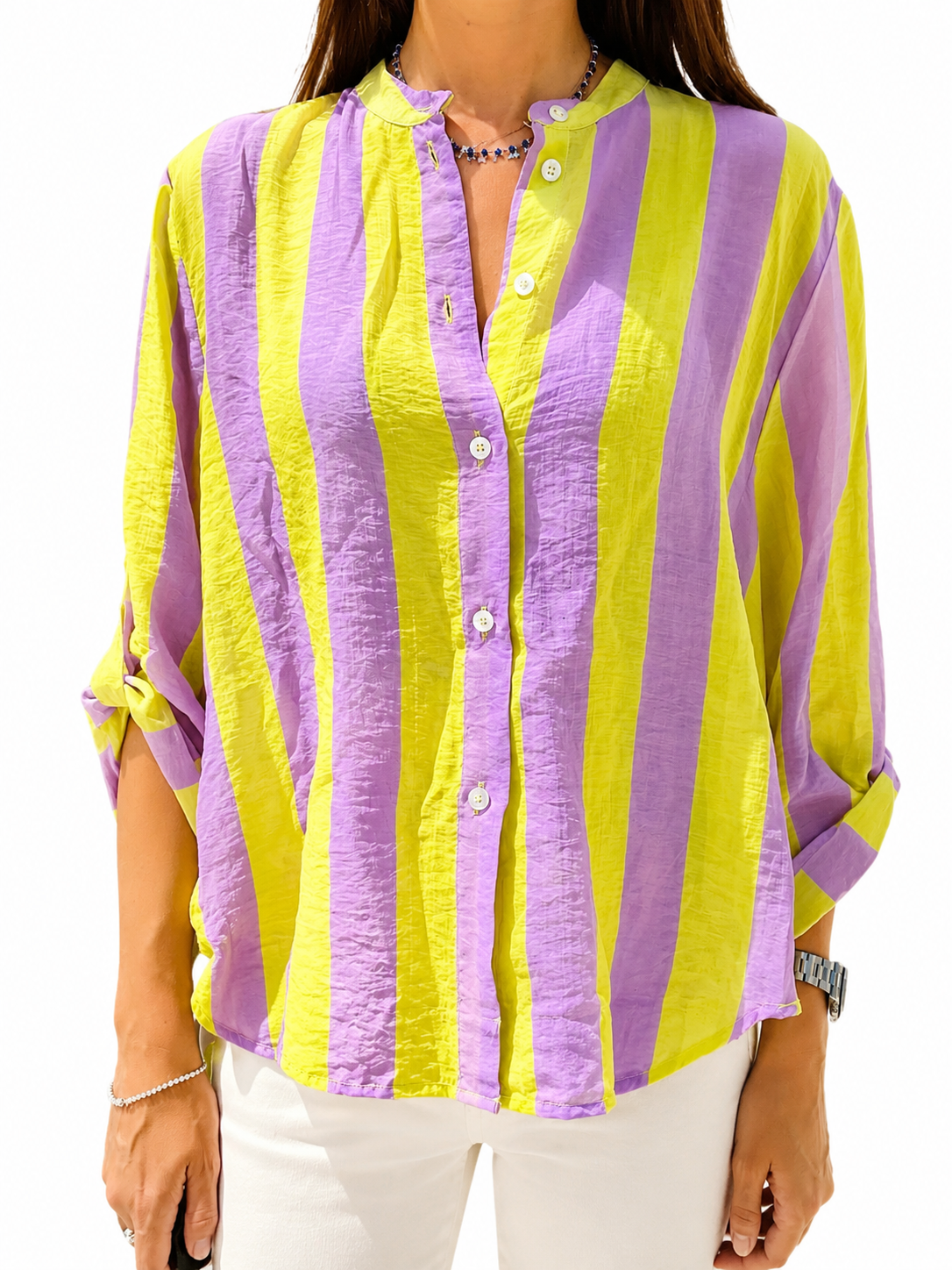 CAMICIA REGIMENTAL LILLA/LIME