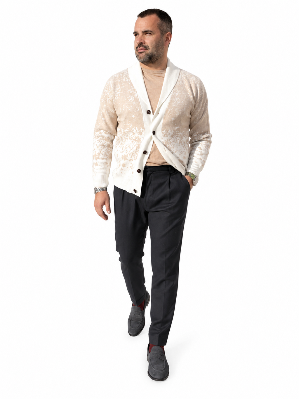 CARDIGAN SCIALLATO JACQUARD