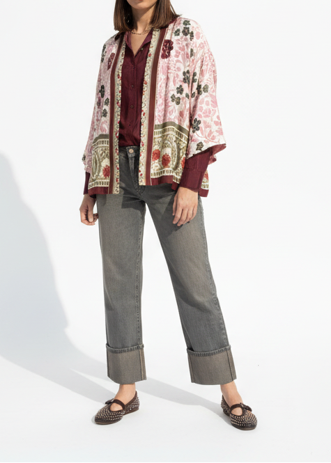KIMONO CORTO FANTASIA ROSA