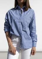 CAMICIA RIGONE RICAMI E TASCHINO