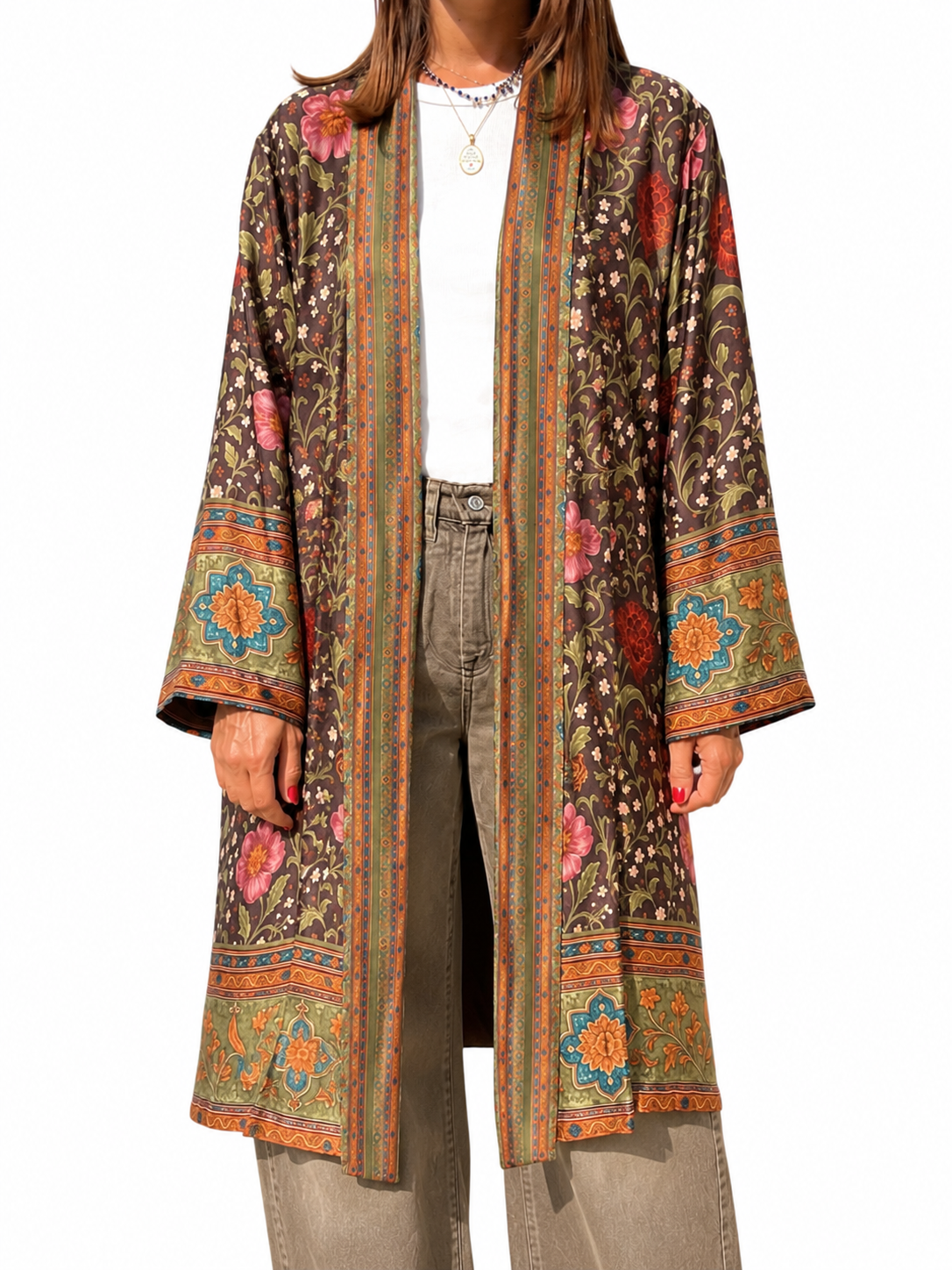 KIMONO LUNGO MORO/ROSA