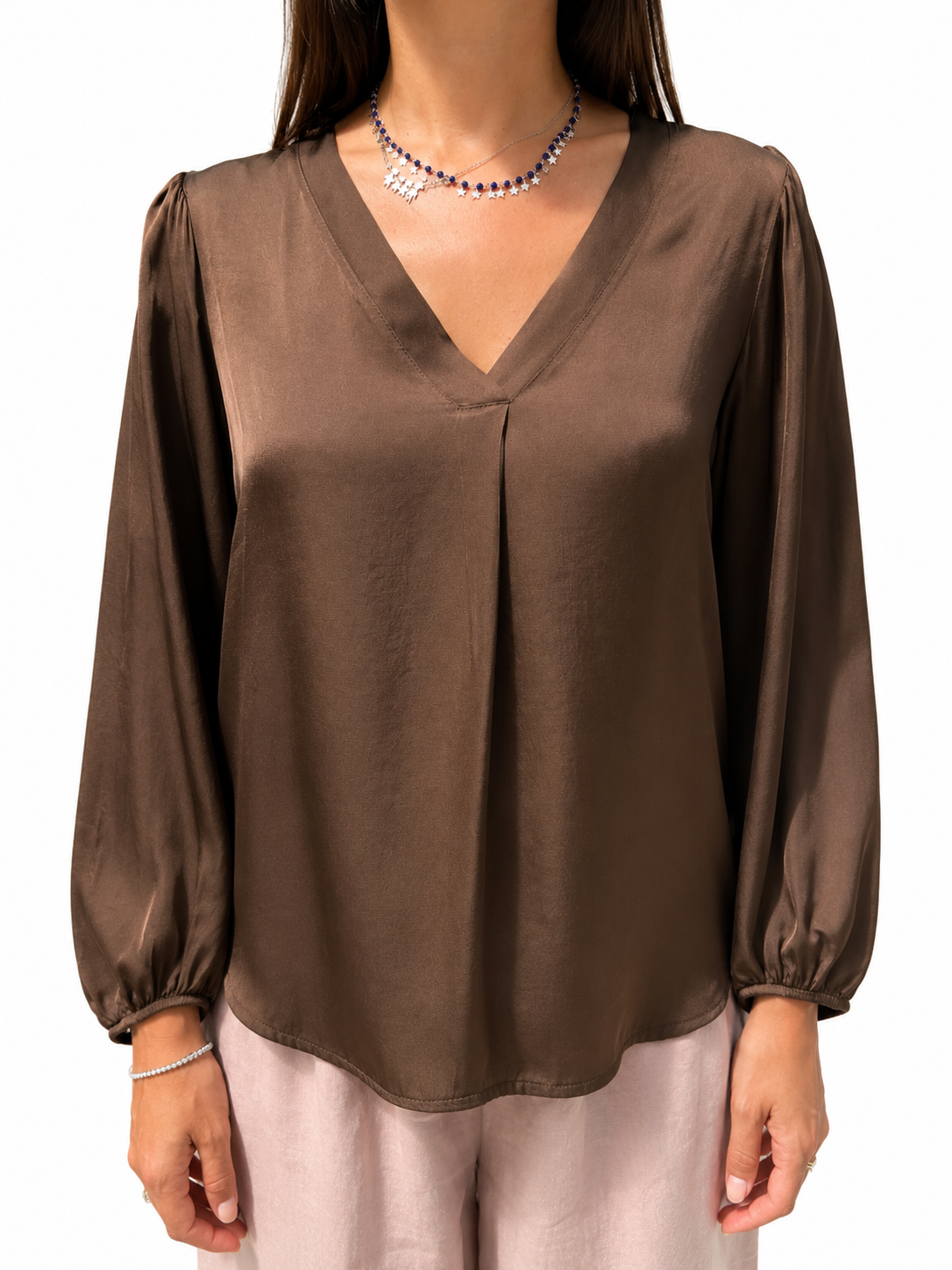 BLUSA SCOLLO V RASO